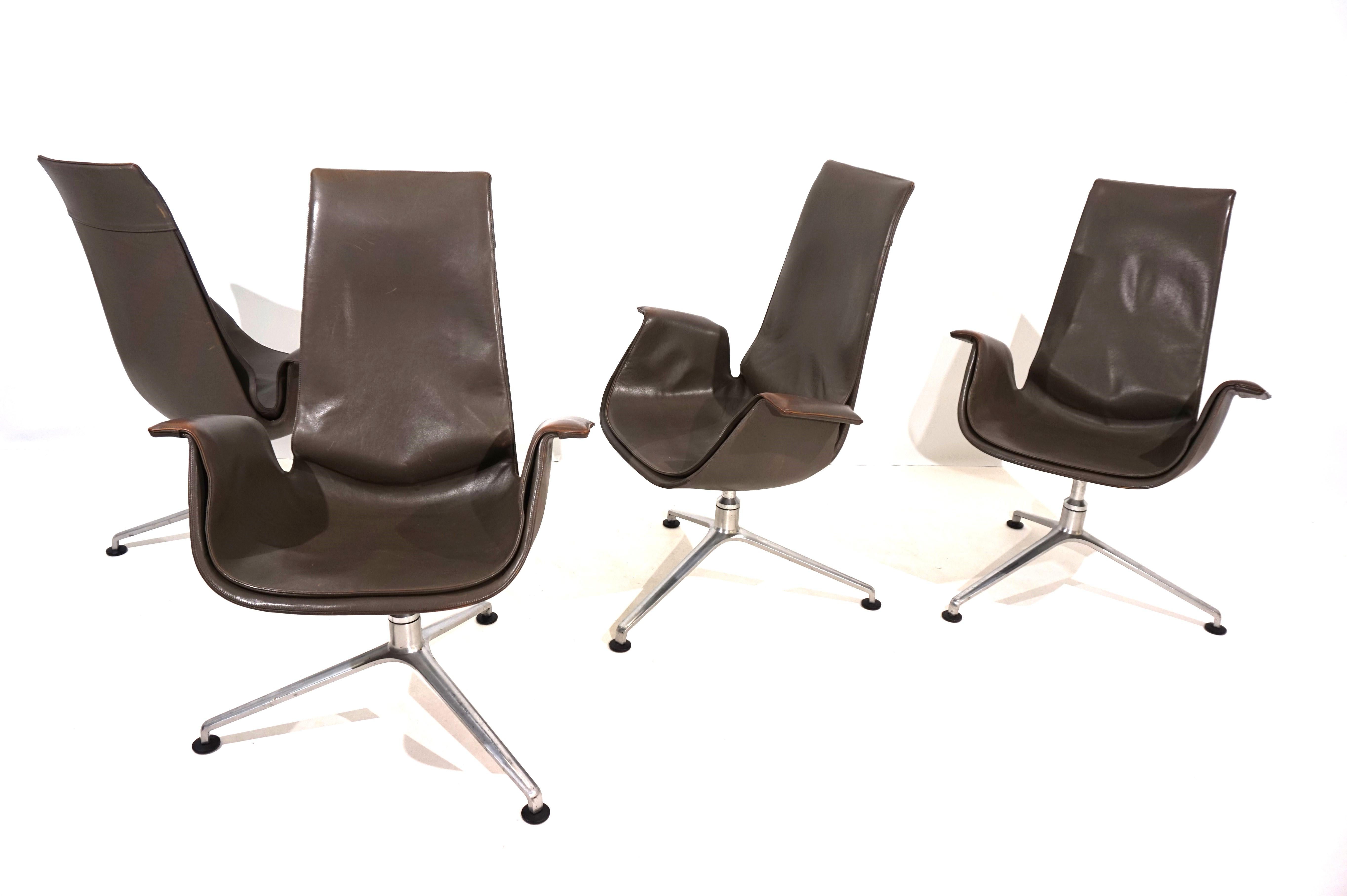 Set of 4 Kill International FK6725 leather chairs by Fabricius & Kastholm For Sale 3