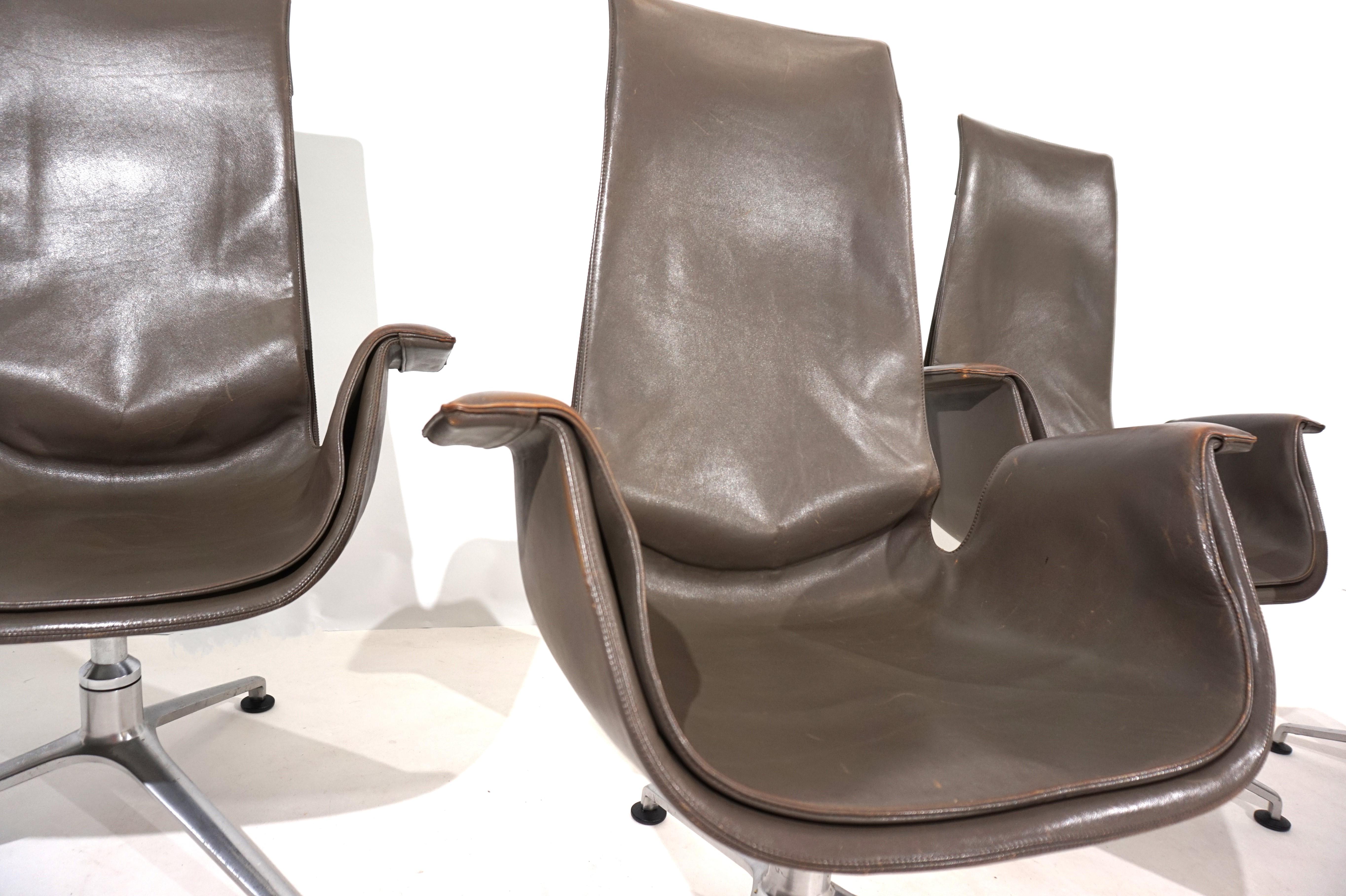 Set of 4 Kill International FK6725 leather chairs by Fabricius & Kastholm For Sale 4