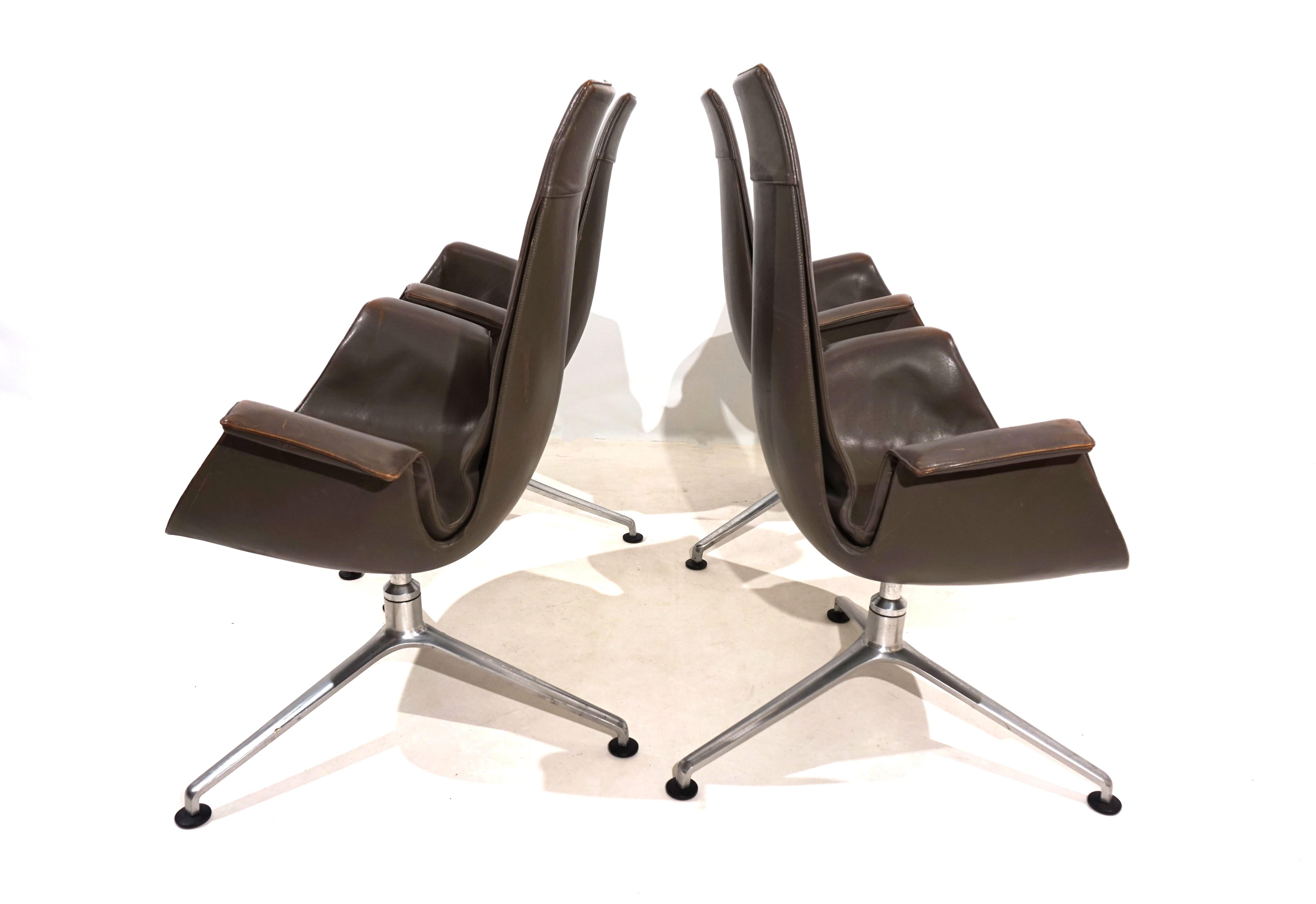 Set of 4 Kill International FK6725 leather chairs by Fabricius & Kastholm For Sale 5