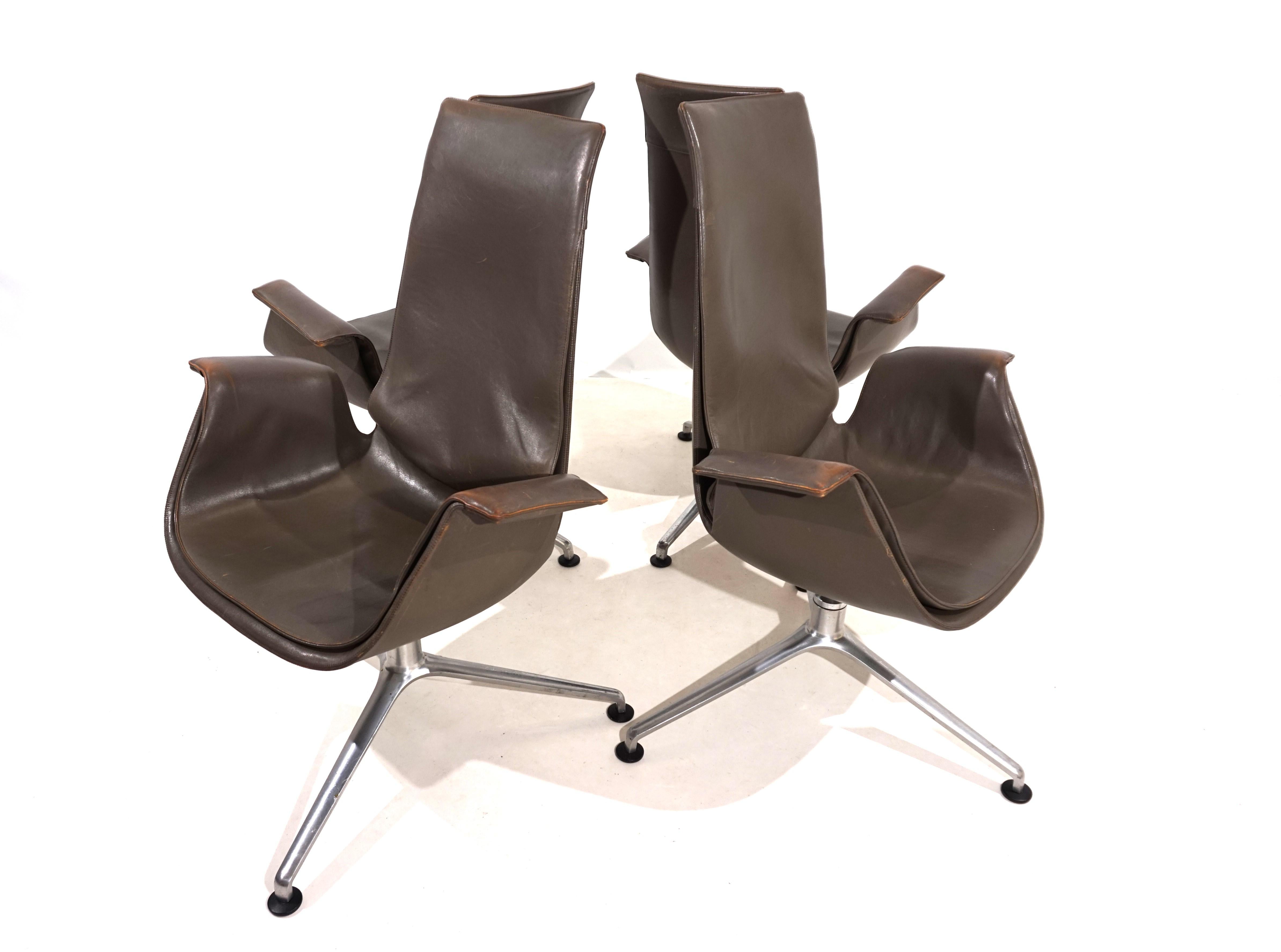 Set of 4 Kill International FK6725 leather chairs by Fabricius & Kastholm For Sale 6