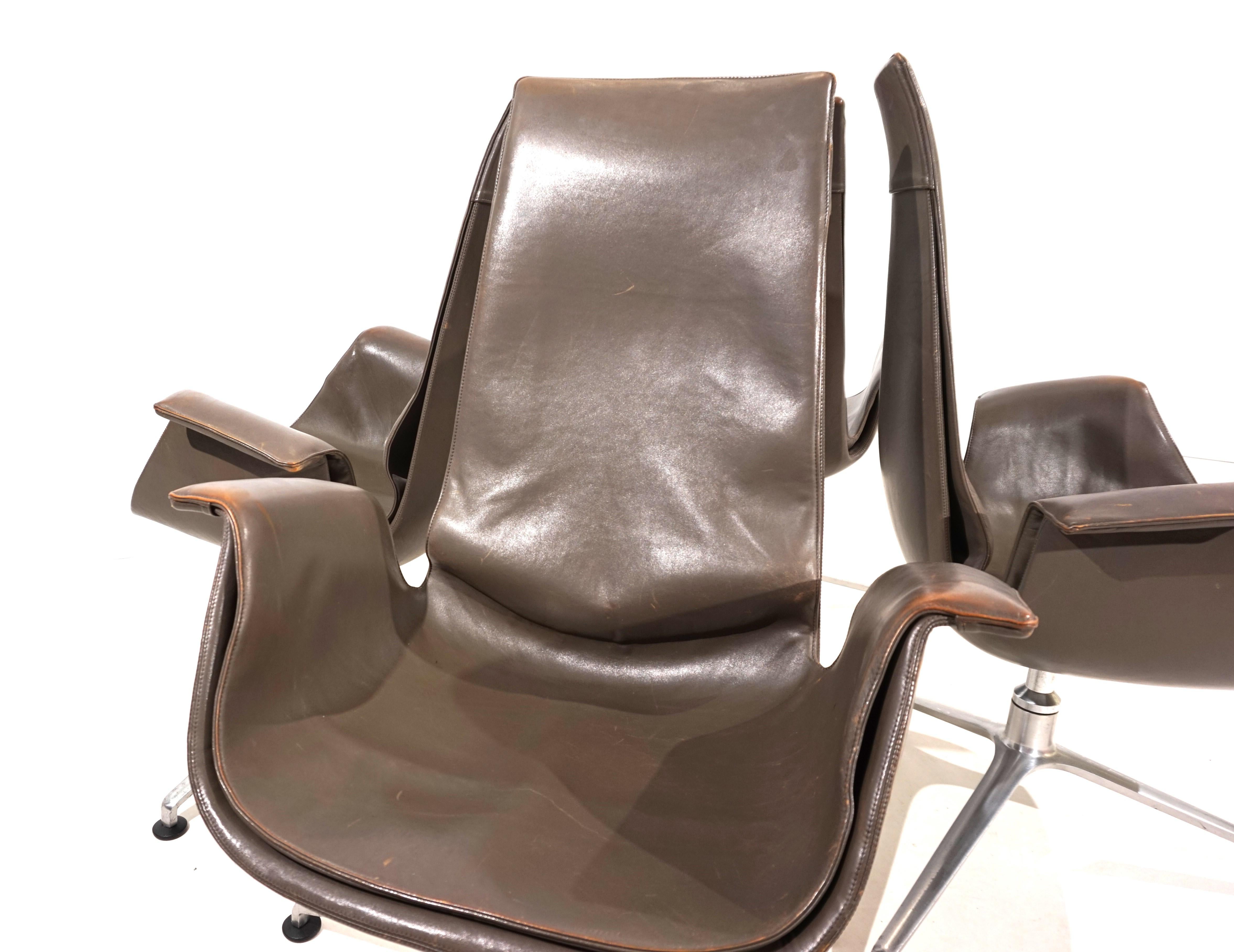 Set of 4 Kill International FK6725 leather chairs by Fabricius & Kastholm For Sale 7