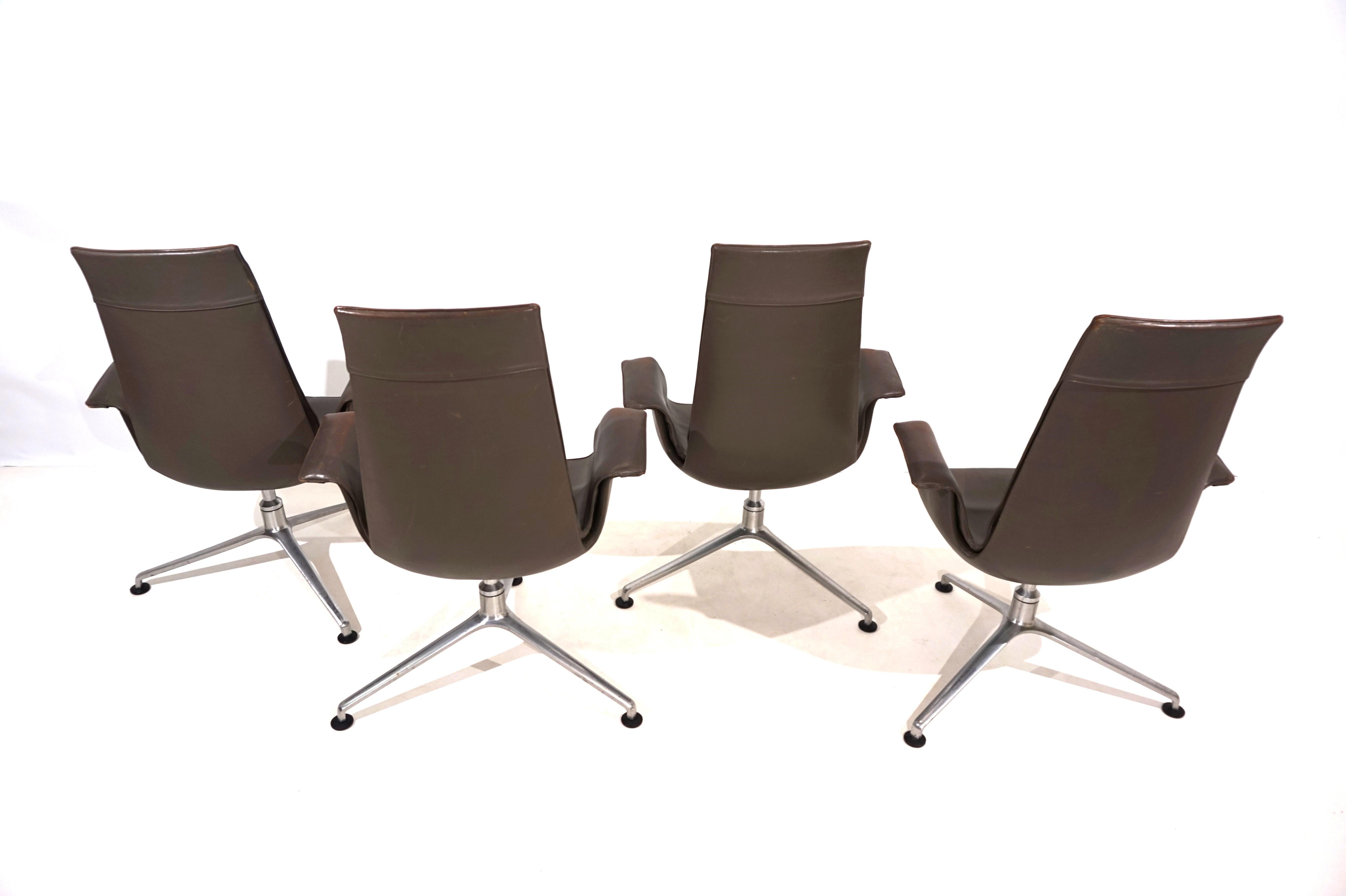 Set of 4 Kill International FK6725 leather chairs by Fabricius & Kastholm For Sale 9