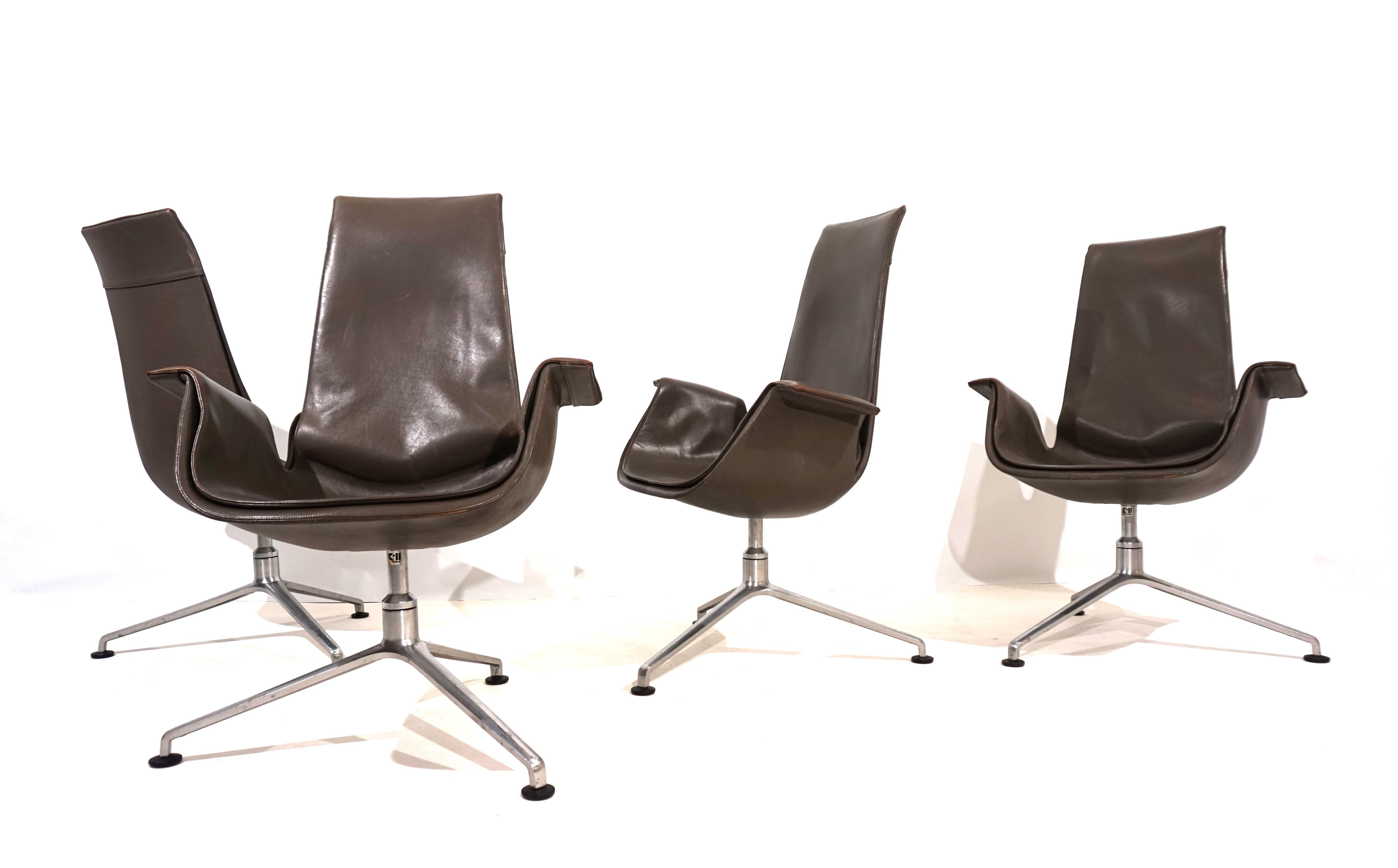 Set of 4 Kill International FK6725 leather chairs by Fabricius & Kastholm 10
