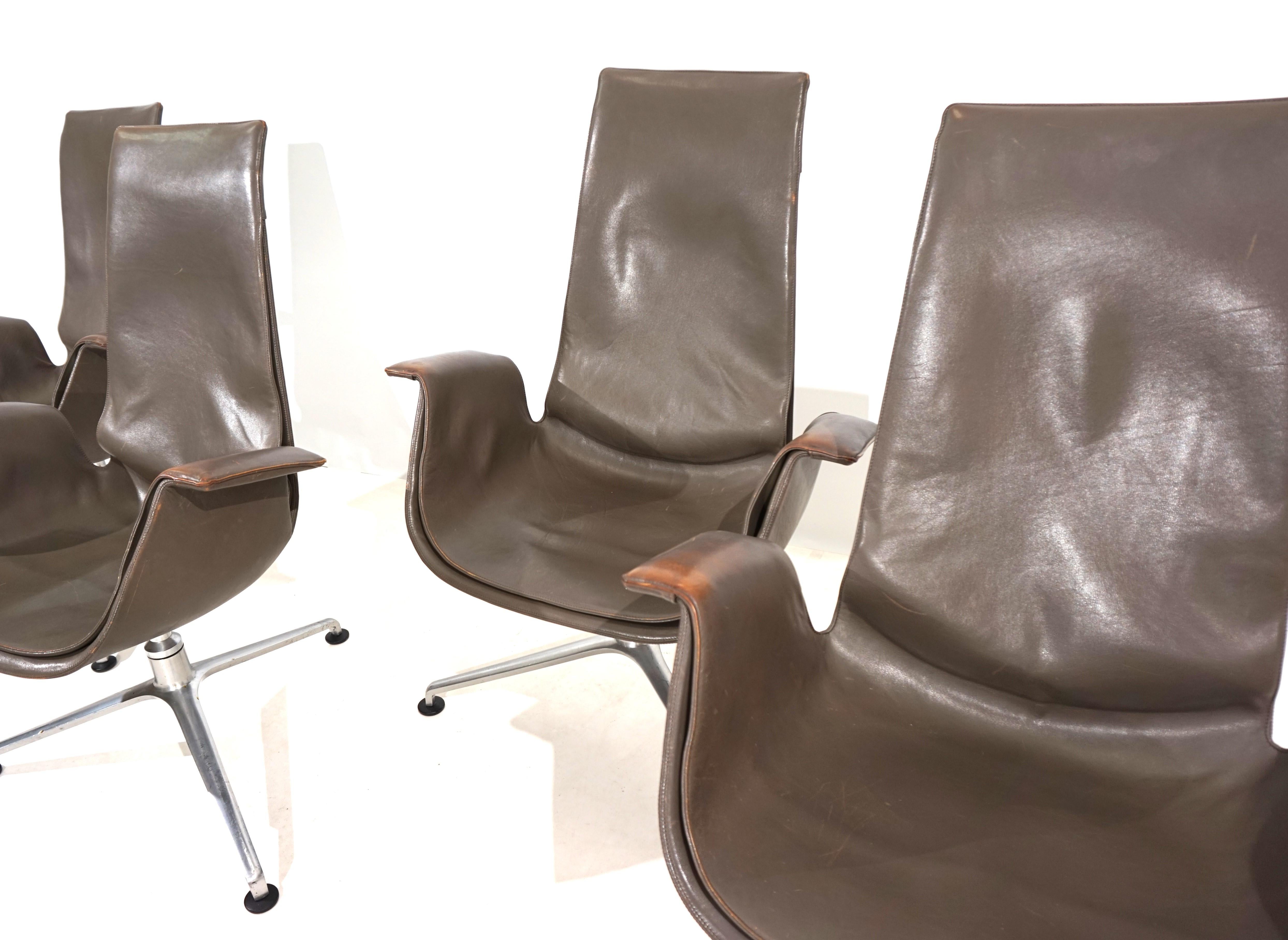 Set of 4 Kill International FK6725 leather chairs by Fabricius & Kastholm For Sale 12