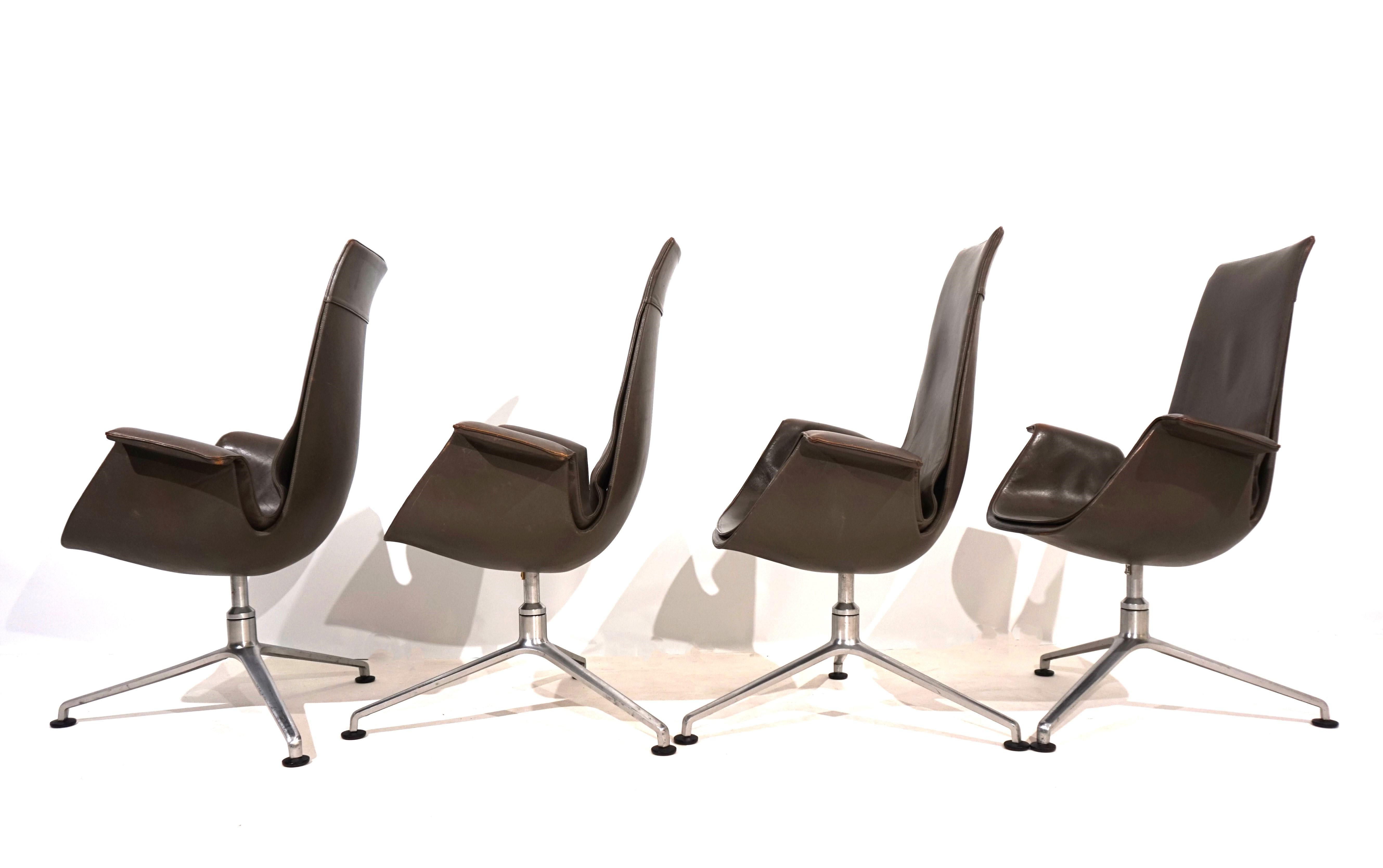 Set of 4 Kill International FK6725 leather chairs by Fabricius & Kastholm For Sale 13