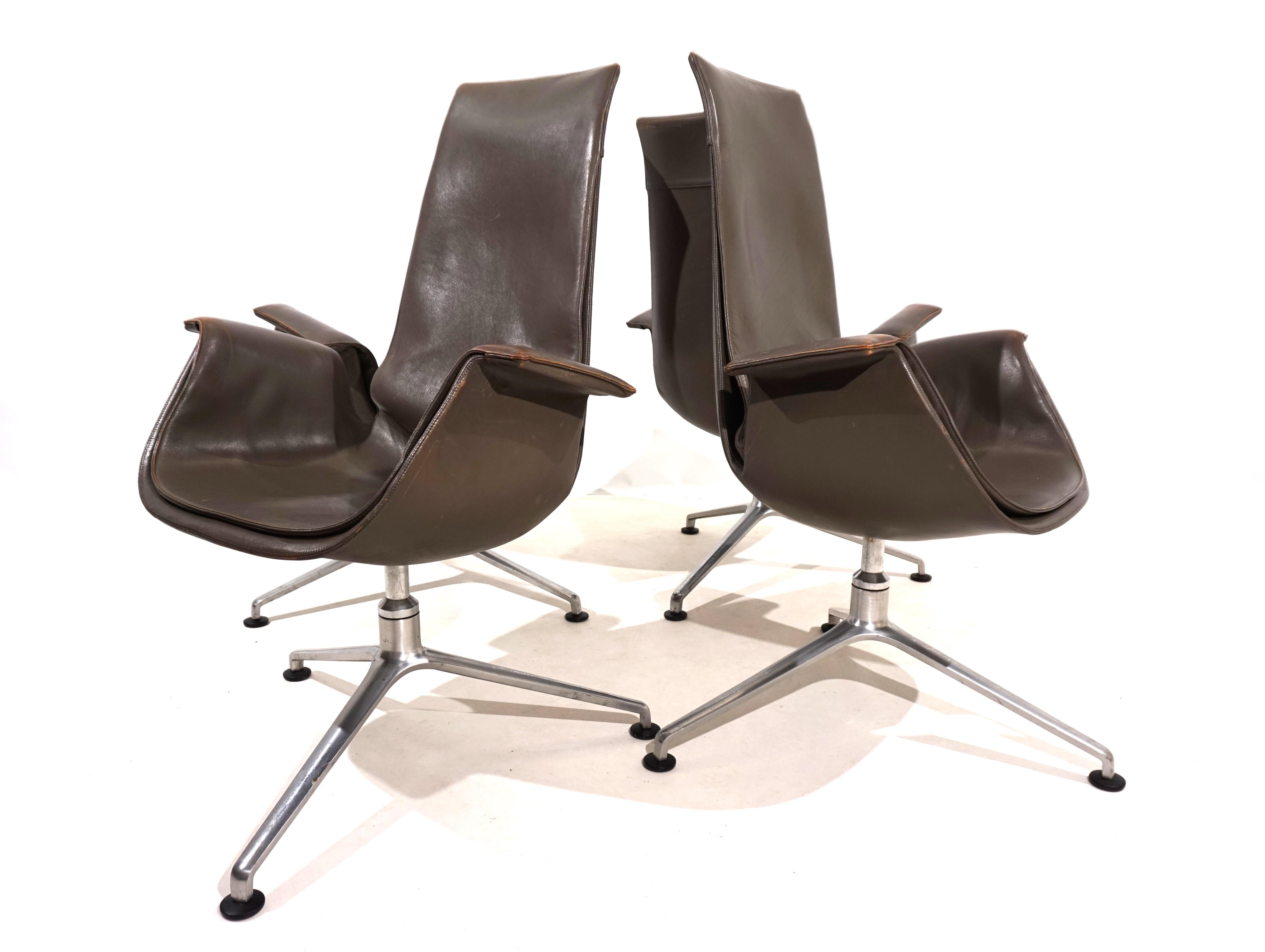 Mid-Century Modern Set of 4 Kill International FK6725 leather chairs by Fabricius & Kastholm For Sale