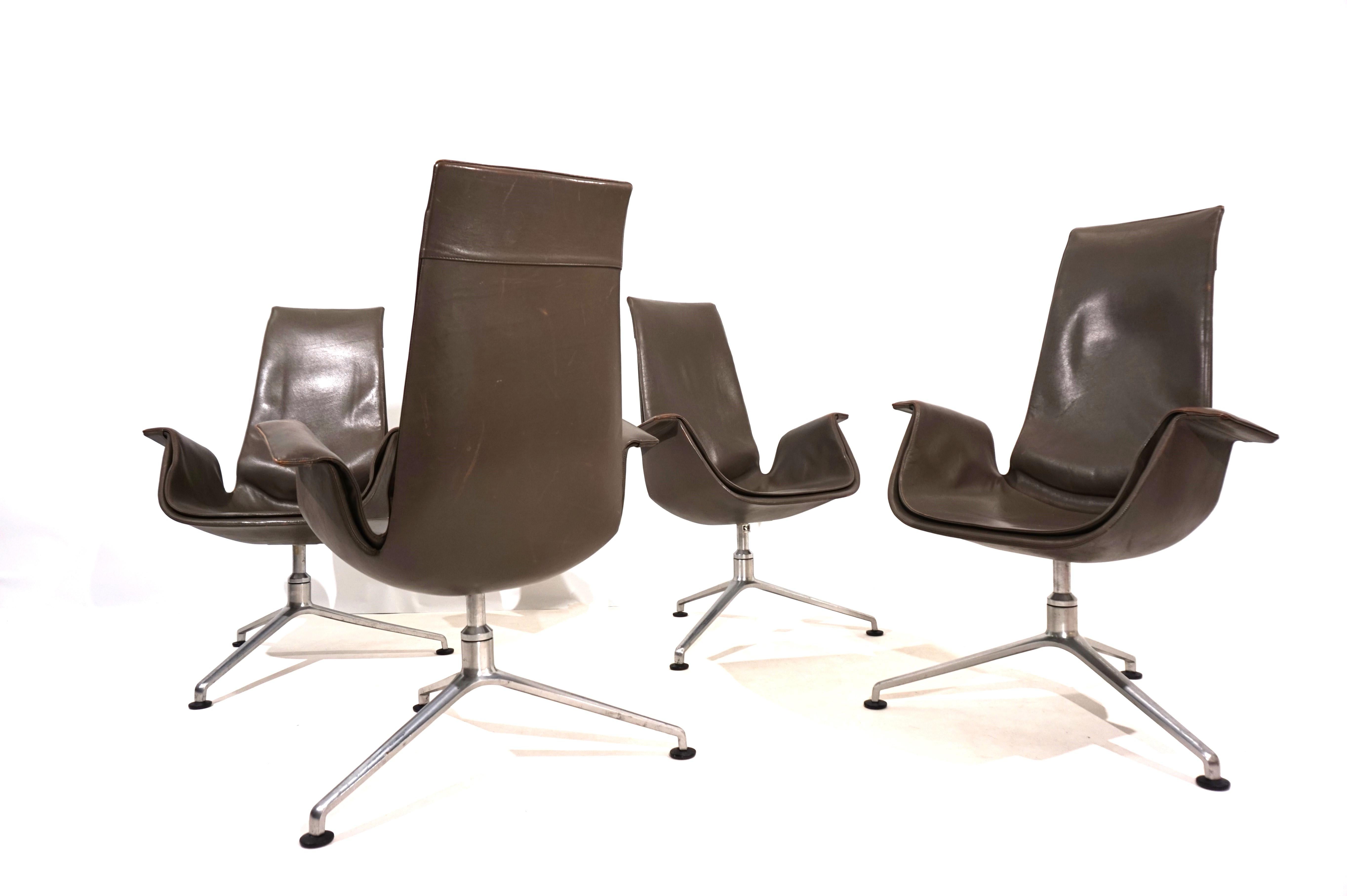 Set of 4 Kill International FK6725 leather chairs by Fabricius & Kastholm For Sale 2