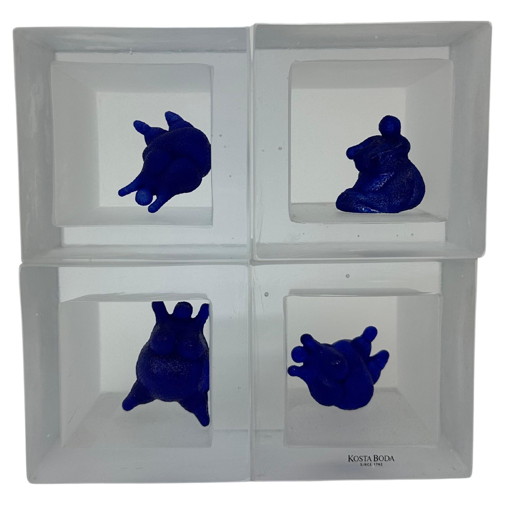 Set of 4 Kjell Engman for Kosta Boda ‘Snapshot’ Sculpture For Sale