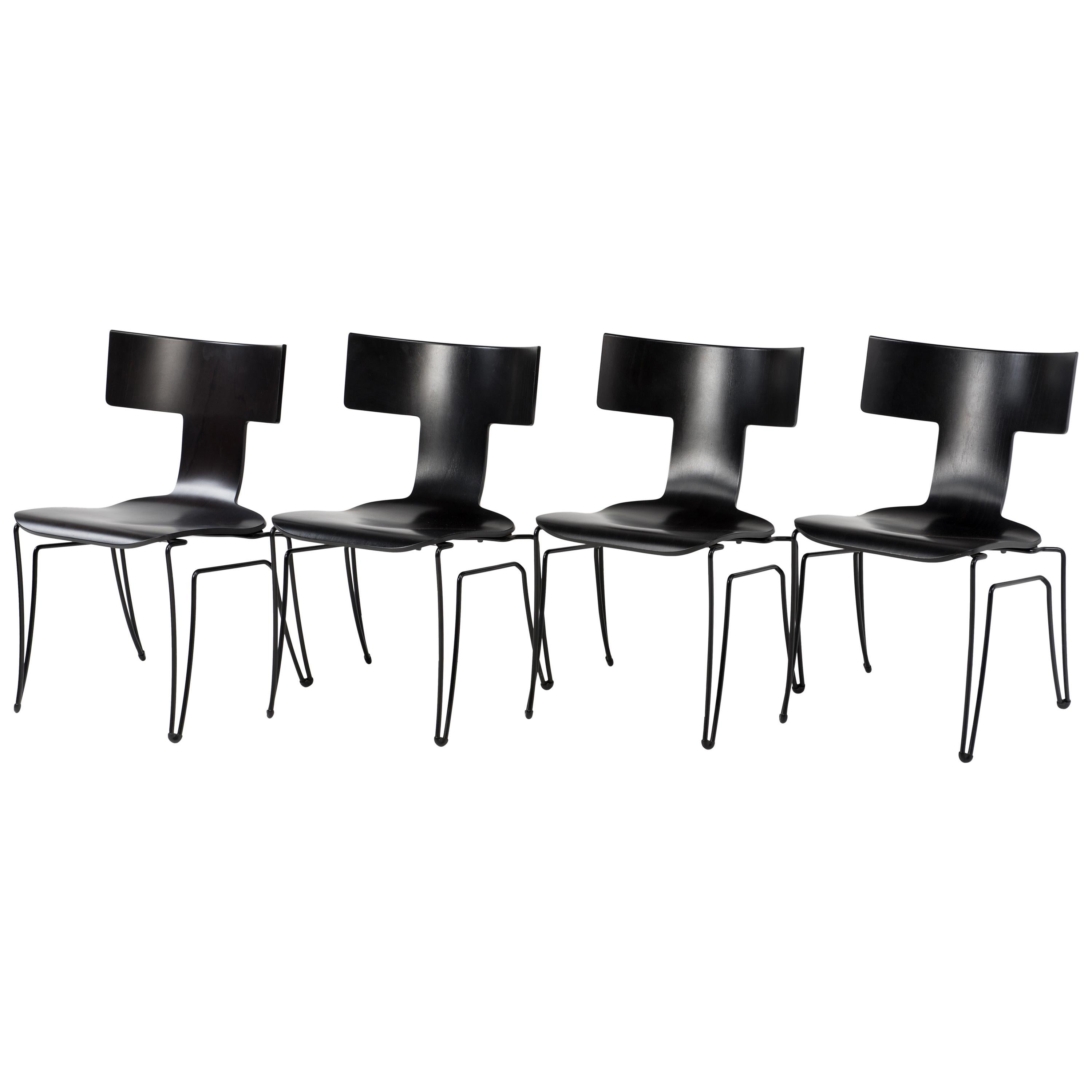 Set of 4 Klismos Style Anziano Dining Chairs by John Hutton for Donghia
