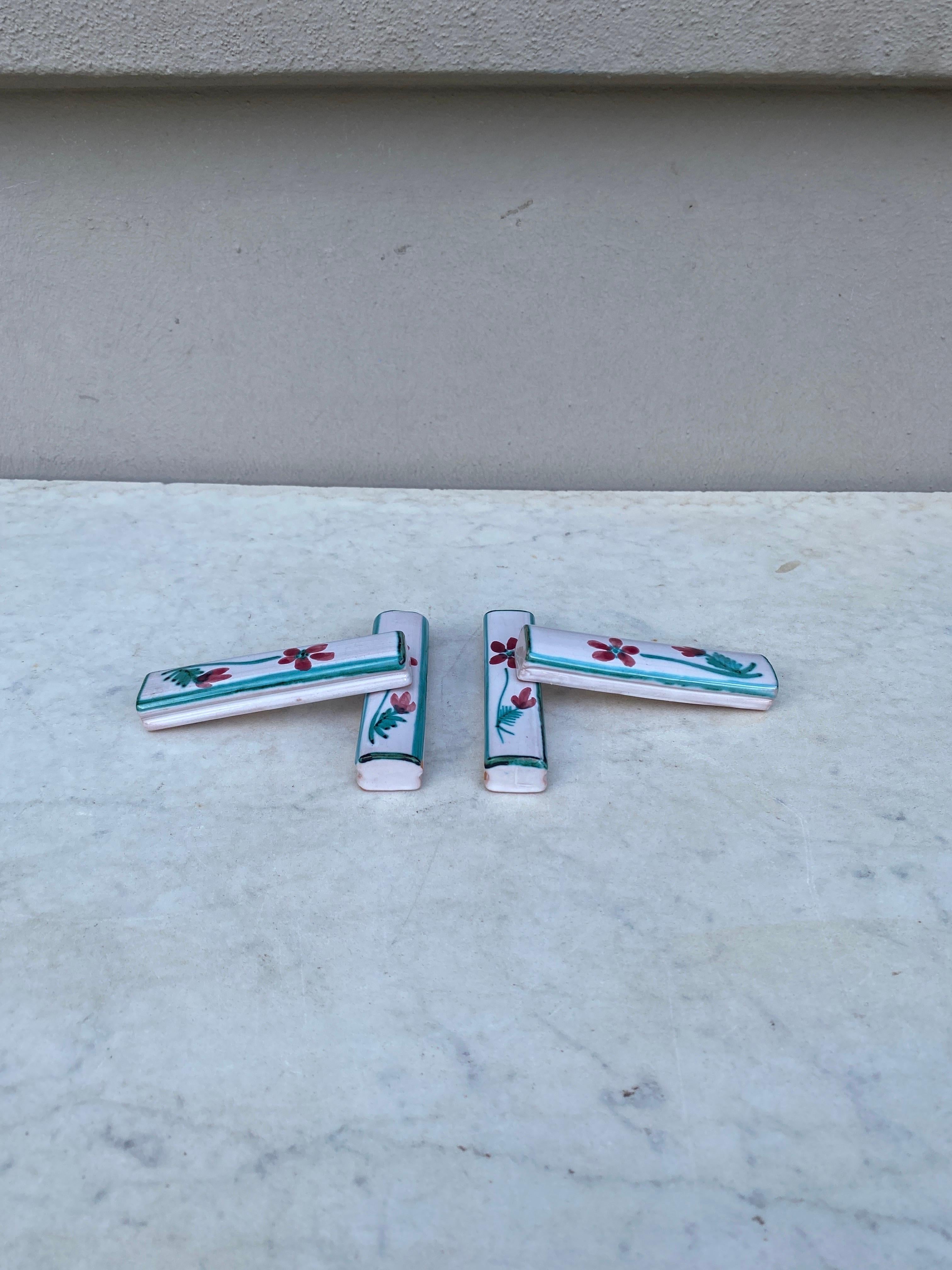 French Set of 4 Knife Rests Mid-Century Robert Picault Vallauris For Sale