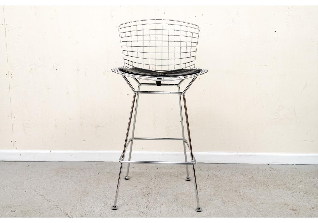 Set Of 4 Knoll Bertoia Polished Chrome Bar Stools For Sale 10