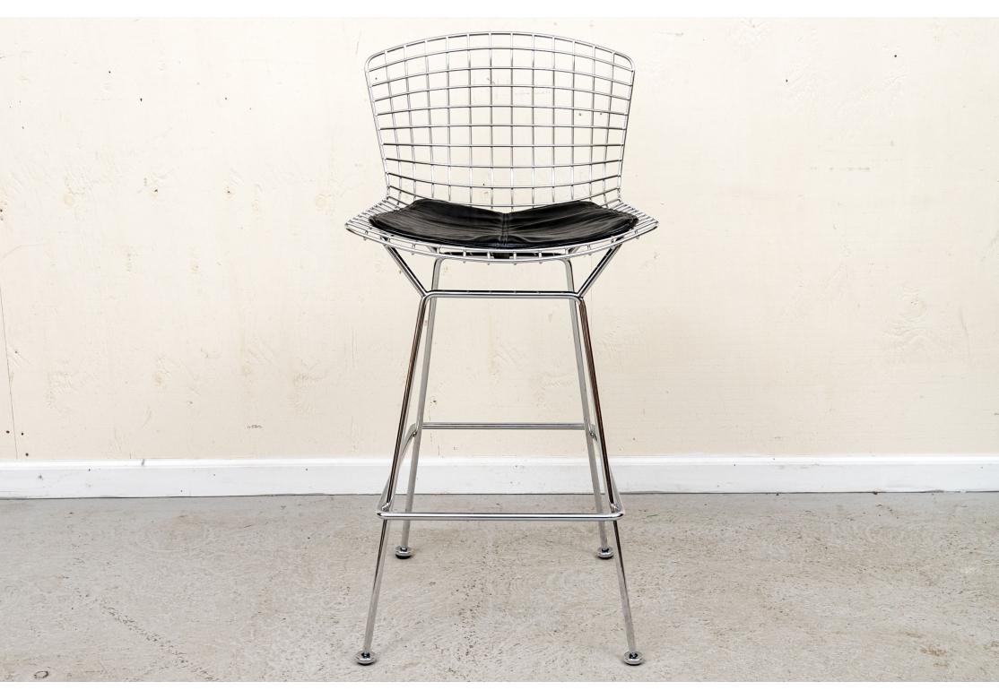 Set Of 4 Knoll Bertoia Polished Chrome Bar Stools For Sale 11