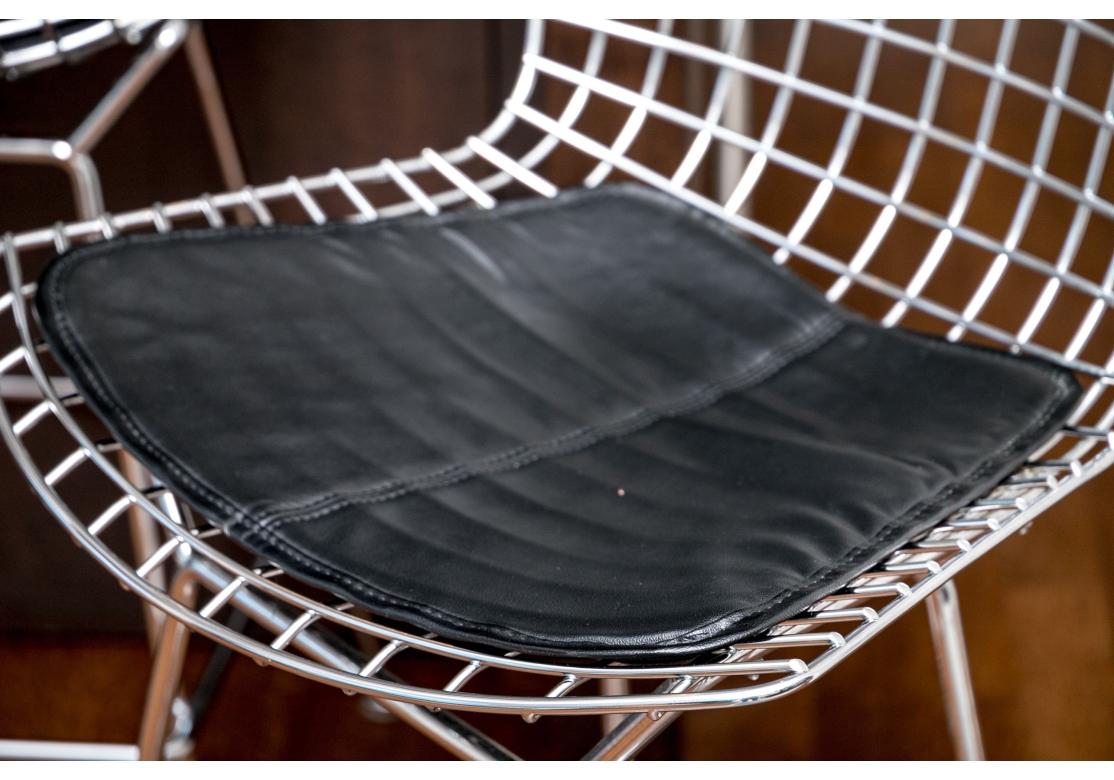Set Of 4 Knoll Bertoia Polished Chrome Bar Stools In Fair Condition For Sale In Bridgeport, CT