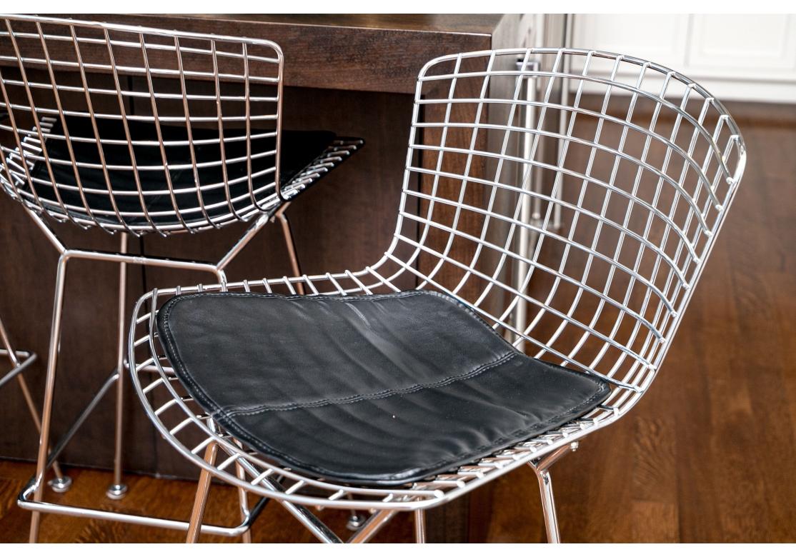 Set Of 4 Knoll Bertoia Polished Chrome Bar Stools For Sale 3