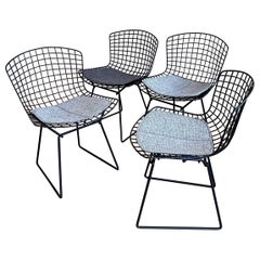 Set of 4 Knoll Black Harry Bertoia Chairs for Knoll