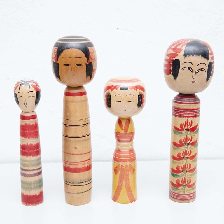 Set of 4 "Kokeshi" Dolls For Sale at 1stDibs