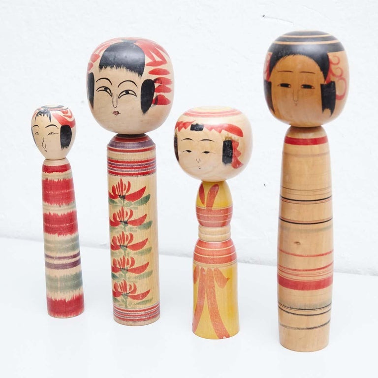 Set of 4 "Kokeshi" Dolls For Sale at 1stDibs