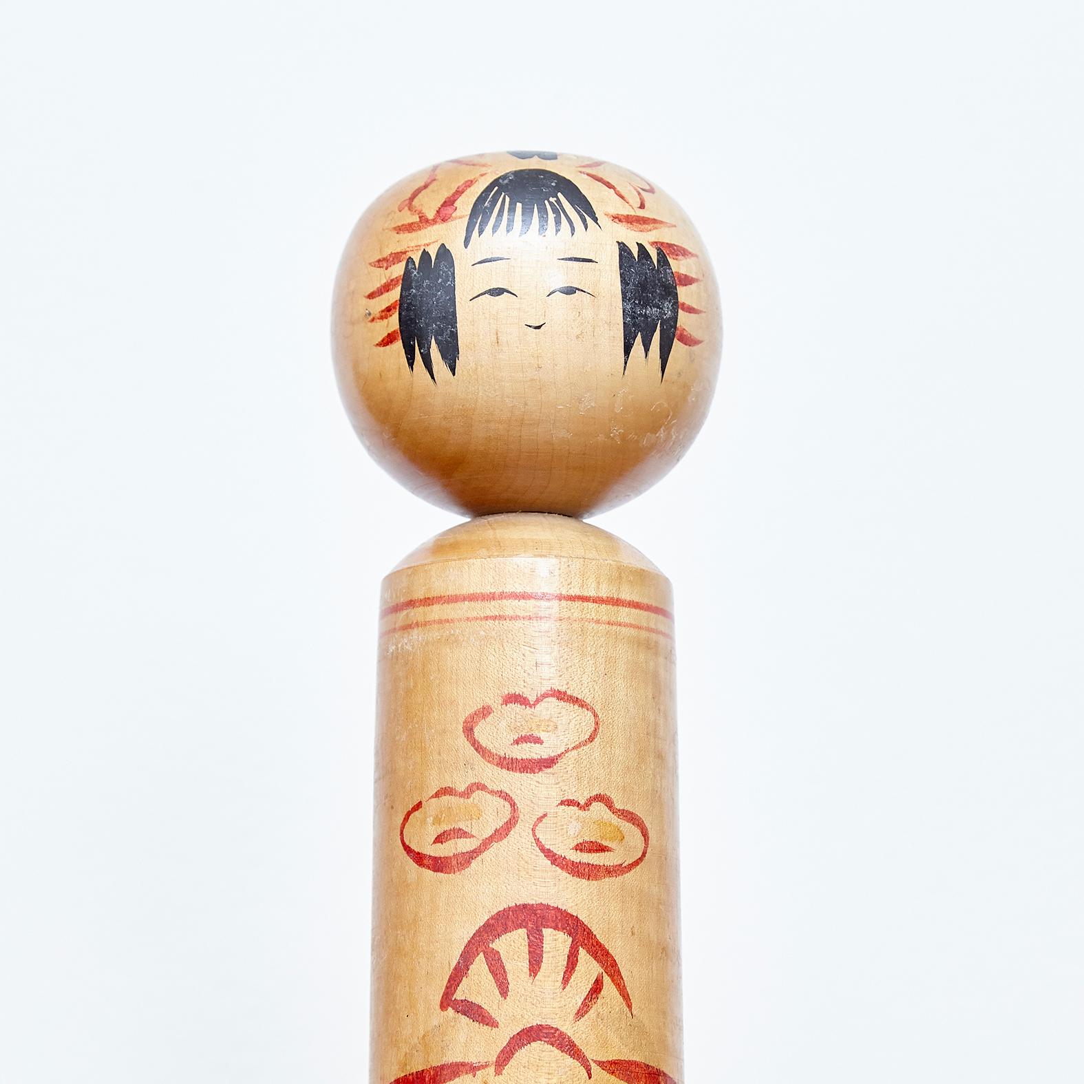 Set of 4 Kokeshi Japanese Wood Hand Painted Doll 5