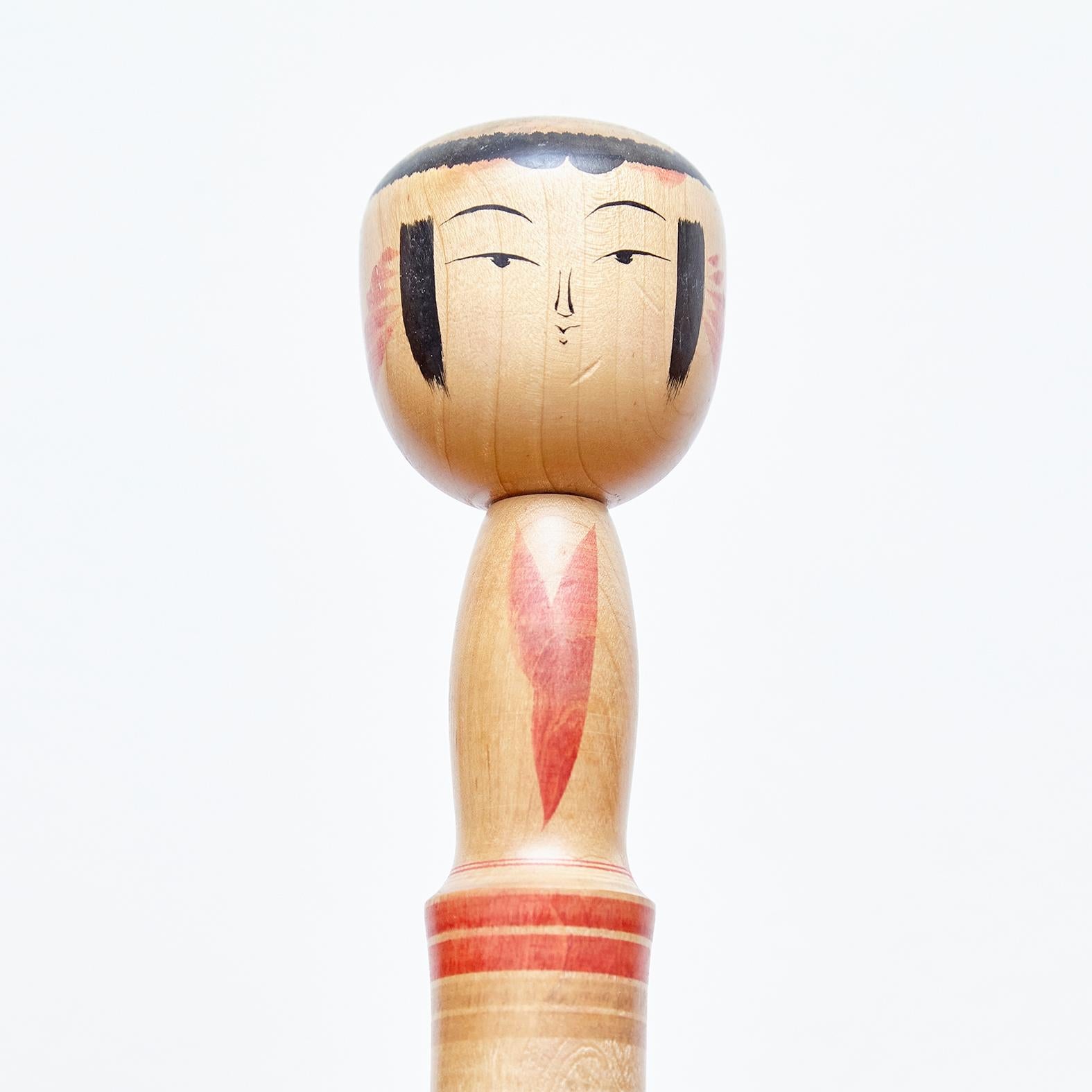 Set of 4 Kokeshi Japanese Wood Hand Painted Doll 9