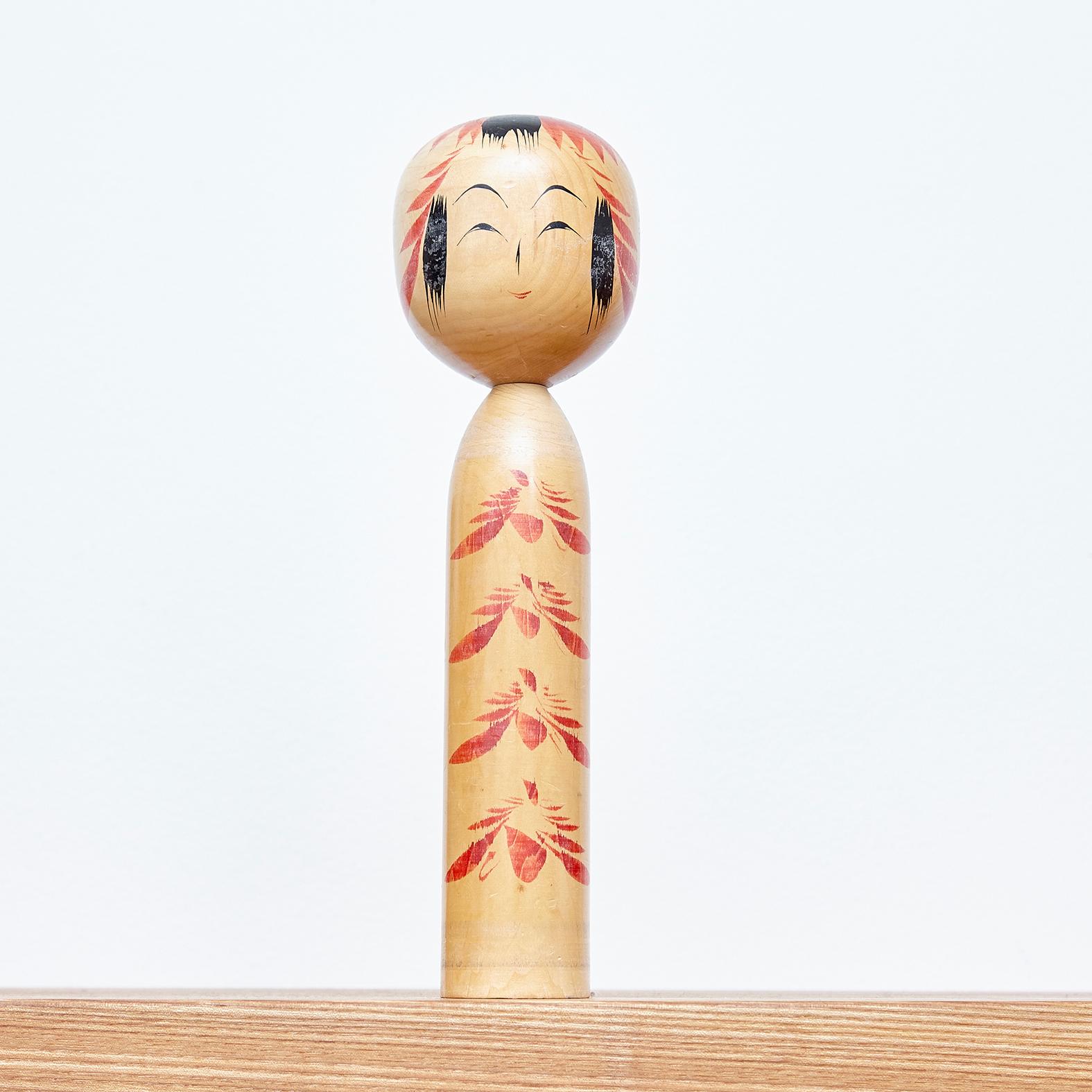 Set of 4 Kokeshi Japanese Wood Hand Painted Doll 11