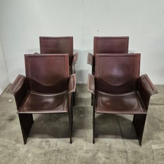 Set of 4 Korium armchairs by Tito Agnoli for Matteo Grassi, Italy 1980s