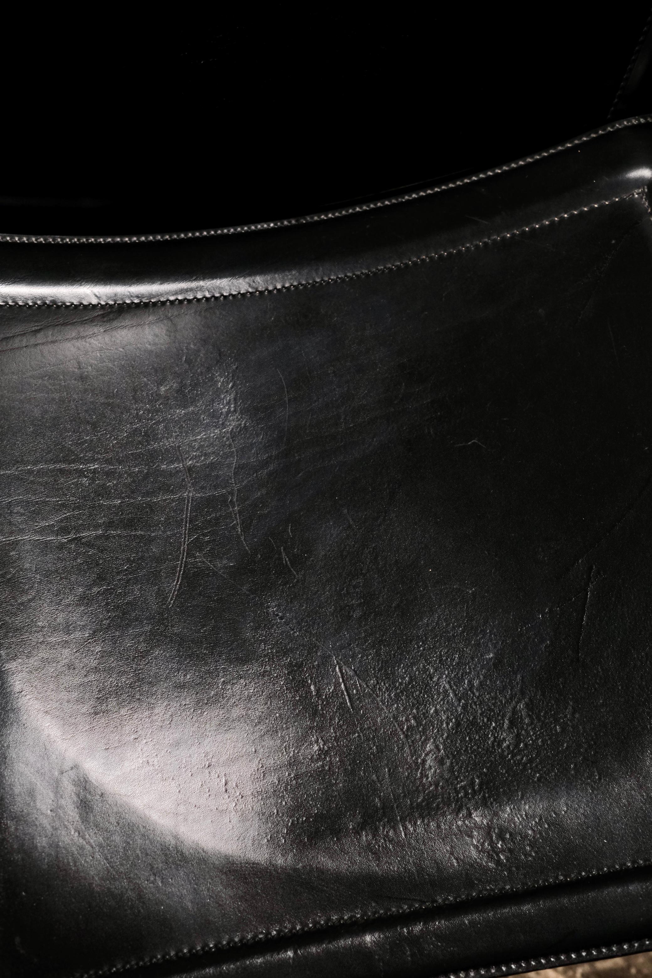 Set di 4 sedie Korium in pelle nera, Tito Agnoli per Matteo Grassi, anni '80 in vendita 6