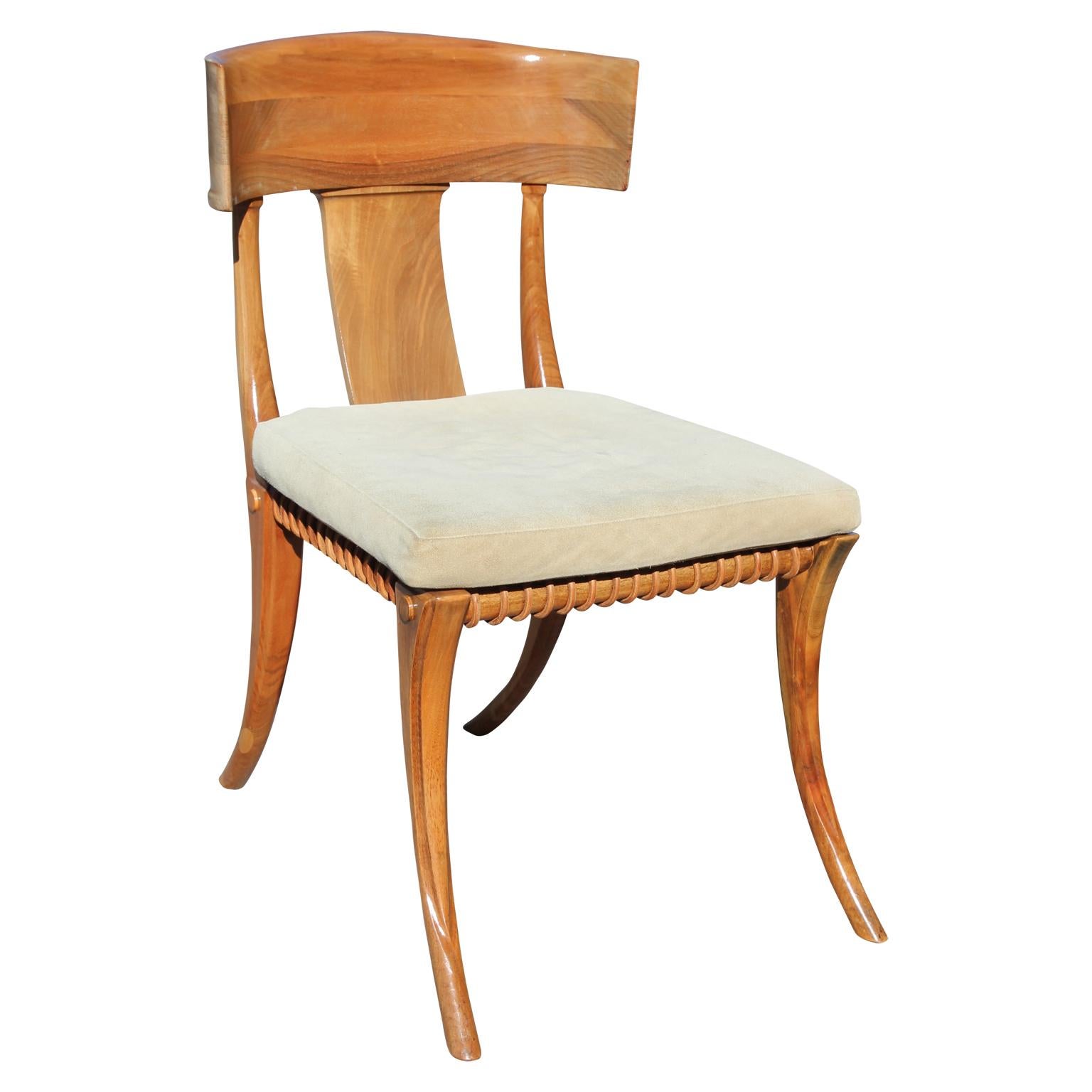 Set of 4 Kreiss Klismos Bleached Wood Dining Chairs 3