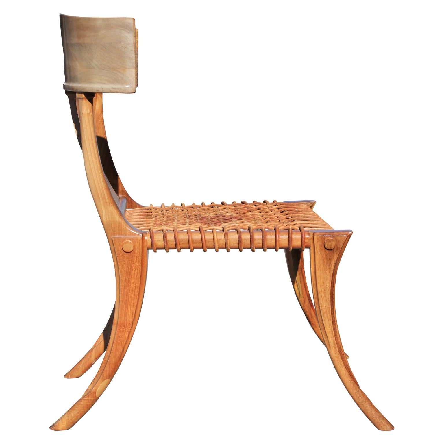 Set of 4 Kreiss Klismos Bleached Wood Dining Chairs 4