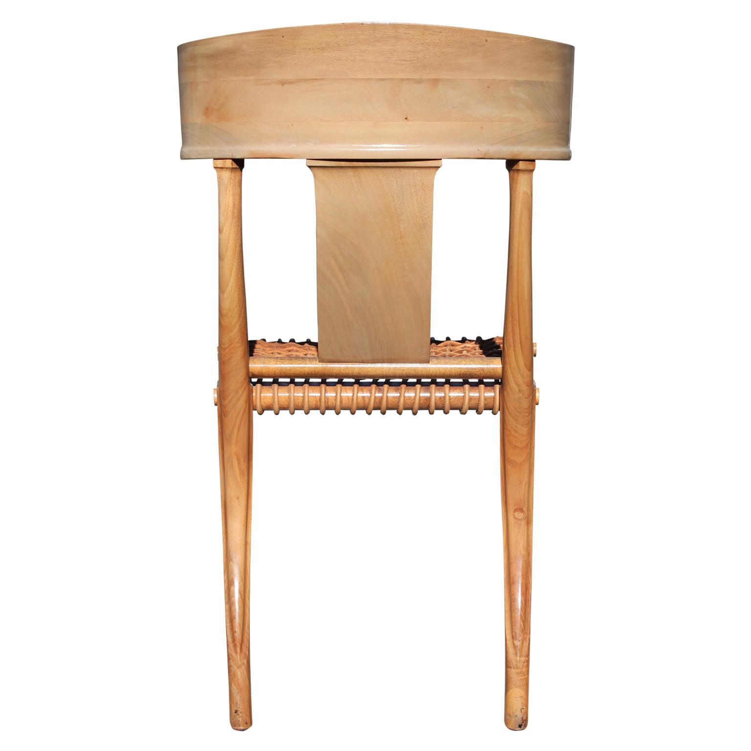 Set of 4 Kreiss Klismos Bleached Wood Dining Chairs 6