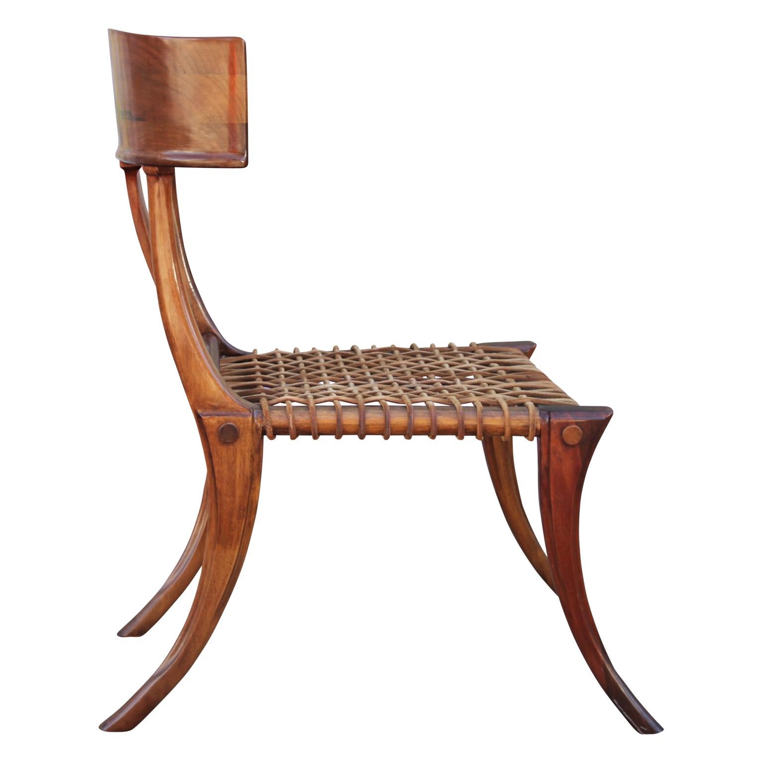 North American Set of 4 Kreiss Klismos Bleached Wood Dining Chairs