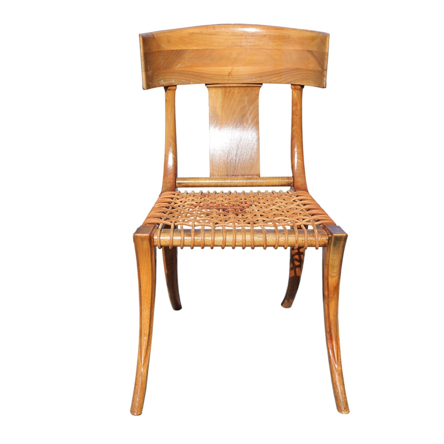 Set of 4 Kreiss Klismos Bleached Wood Dining Chairs 1