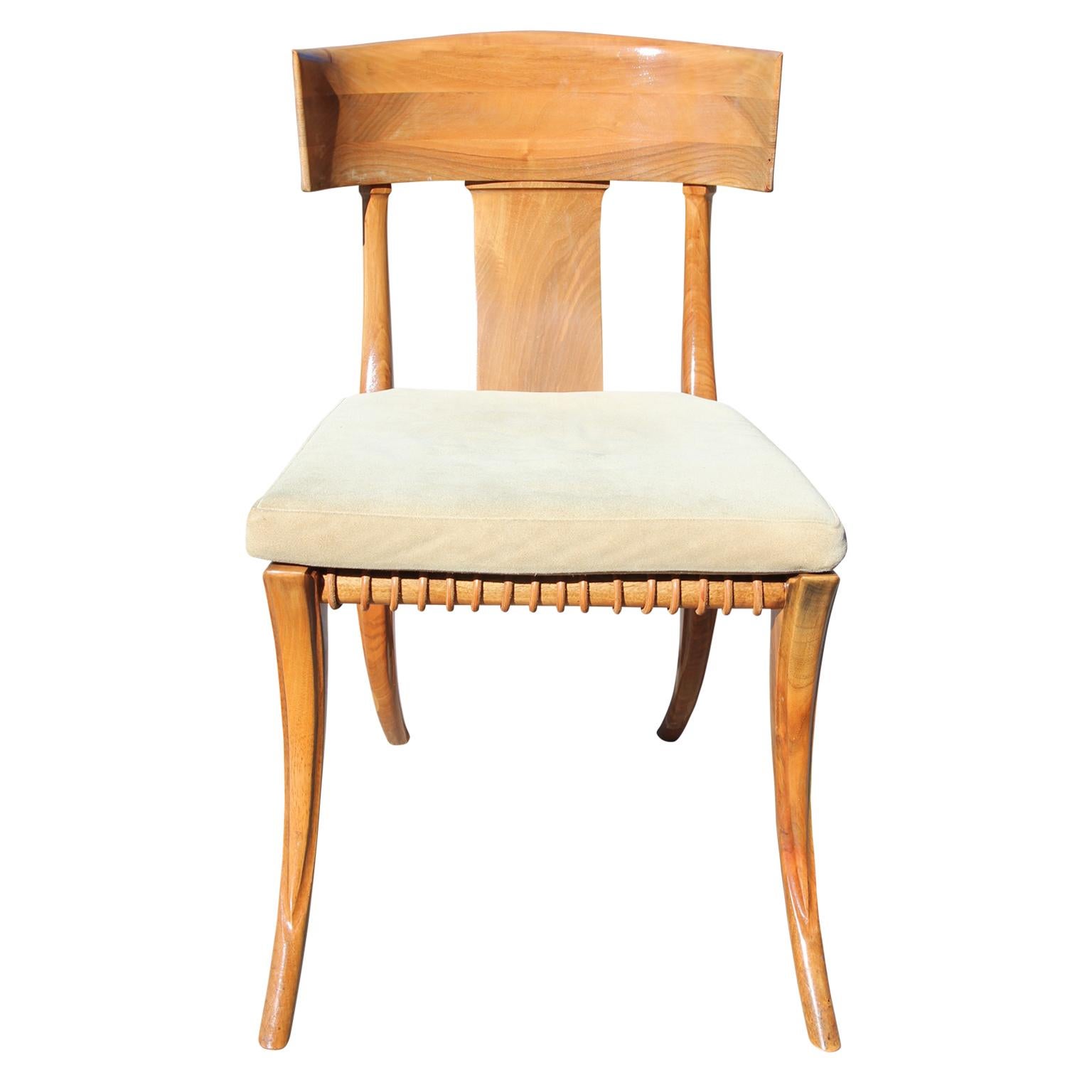 Set of 4 Kreiss Klismos Bleached Wood Dining Chairs 2