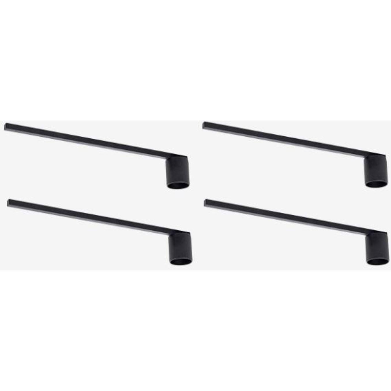 Set of 4 Kubus snuffer by Lassen
Dimensions: D 21 x W 2.50 x H 3.50 cm 
Materials: Metal 
Weight: 0.33 Kg

With reference to the iconic Kubus candleholders, the Kubus Snuffer in black is an essential addition to the collection. Avoid drips and