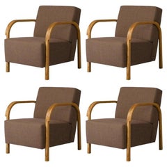Satz von 4 Arch Loungesesseln aus Eiche und Kvadrat/Hallingdal & Fiord von Mazo Design