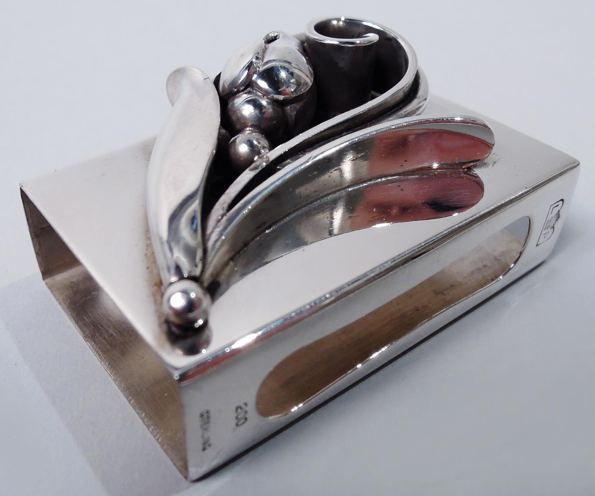 American Set of 4 La Paglia Midcentury Modern Sterling Silver Matchbox Holders