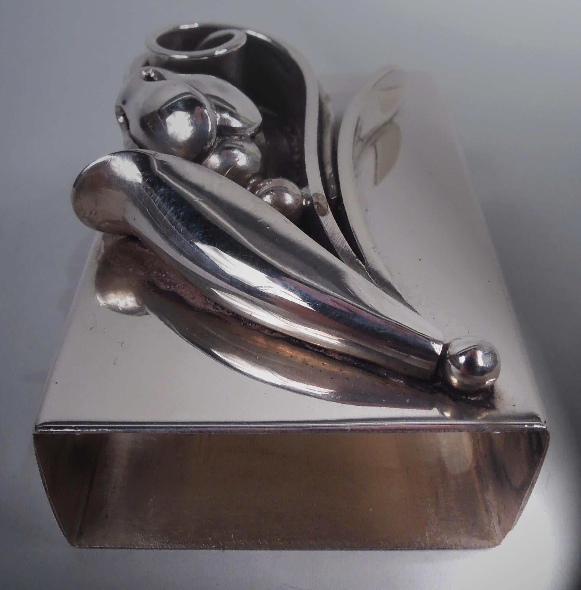 Set of 4 La Paglia Midcentury Modern Sterling Silver Matchbox Holders In Good Condition In New York, NY