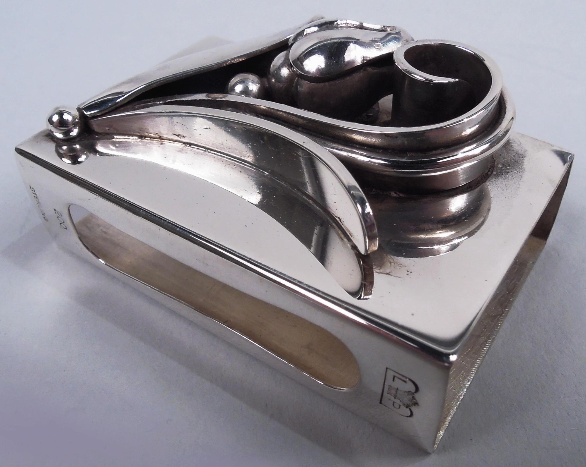 Set of 4 La Paglia Midcentury Modern Sterling Silver Matchbox Holders 1