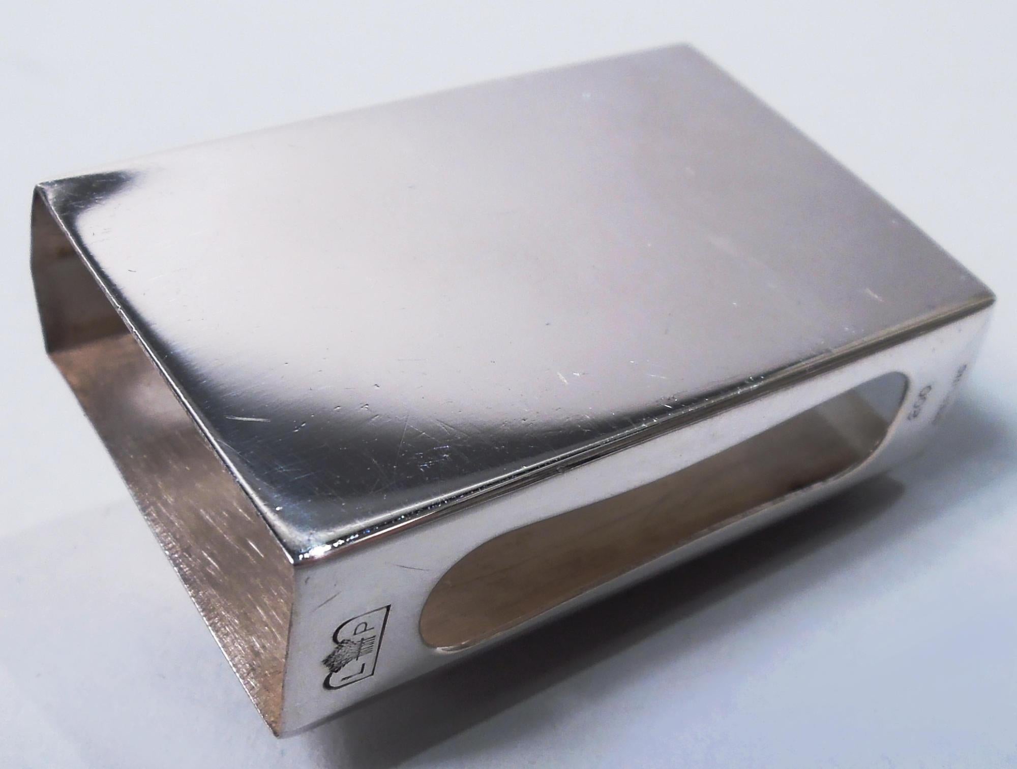 Set of 4 La Paglia Midcentury Modern Sterling Silver Matchbox Holders 2