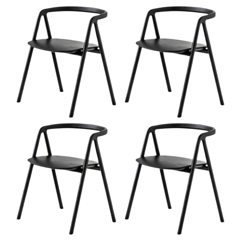Ensemble de 4 chaises de salle à manger Laakso, noires, par Made by Choice en vente