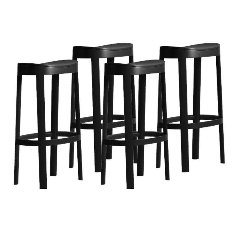 Set of 4, Lammi bar stools, 74 cm, tall & black by made by choice with Saku Sysiö.
Dimensions: 47 x 38 x 74 cm
Materials: oak
Standard finishes: natural wood / painted black.

Also available: lammi bar stool (66cm) & custom colors on request.