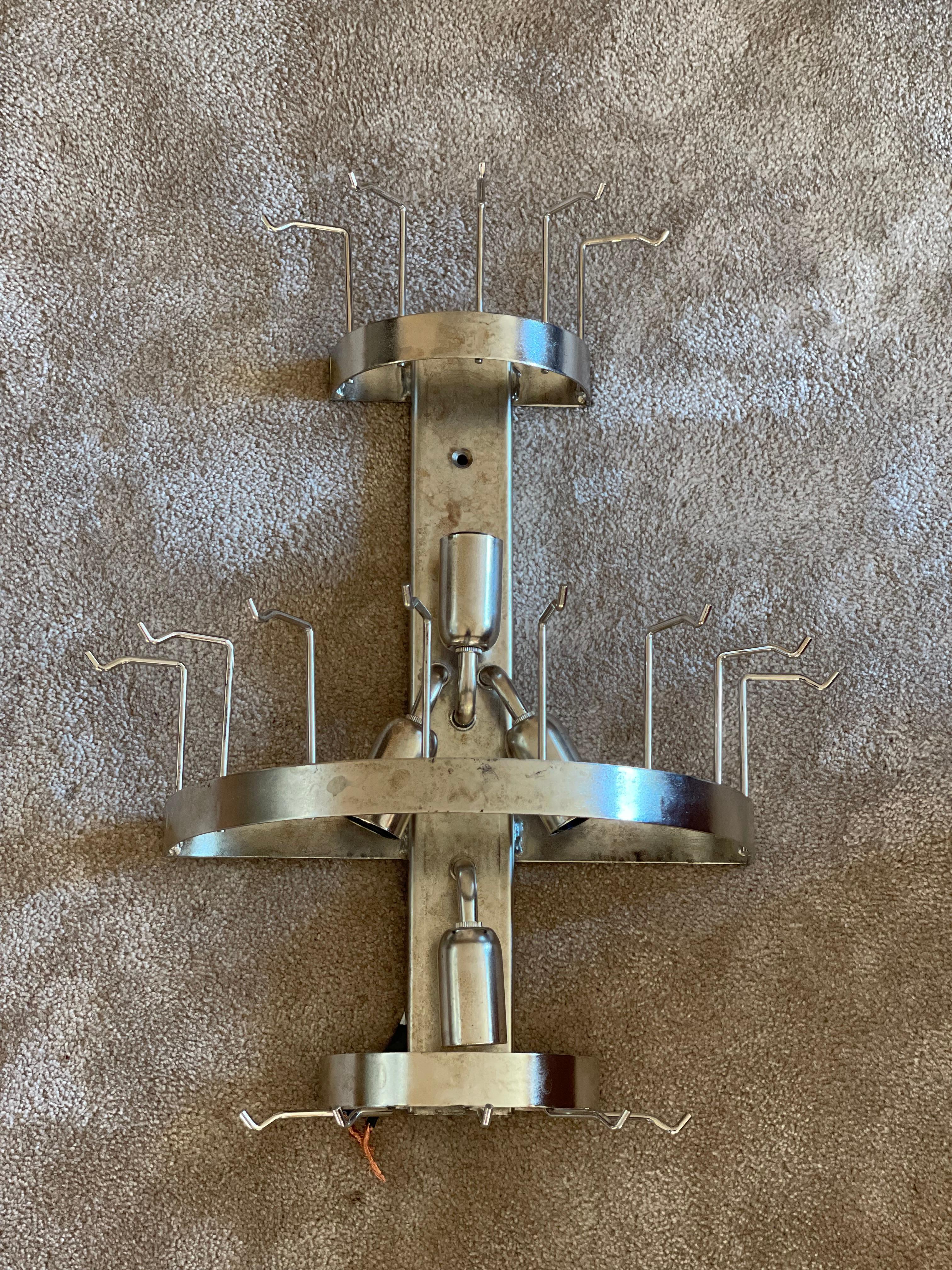 Set of 4 Large Bold Murano Glass Wall Sconces in a Swirled White Marble Pattern in vendita 2