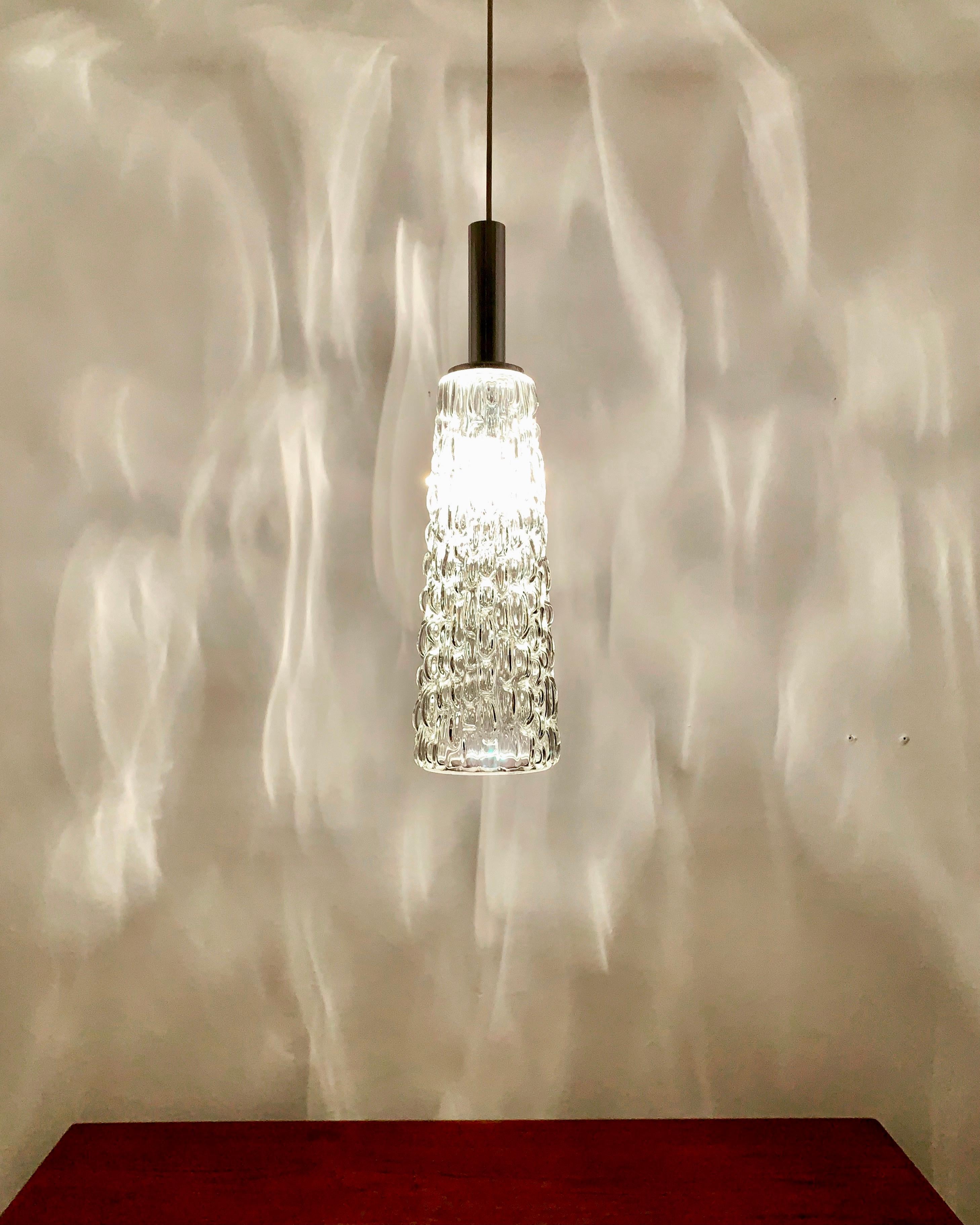 Set of 4 large crystal glass pendant lamps For Sale 3