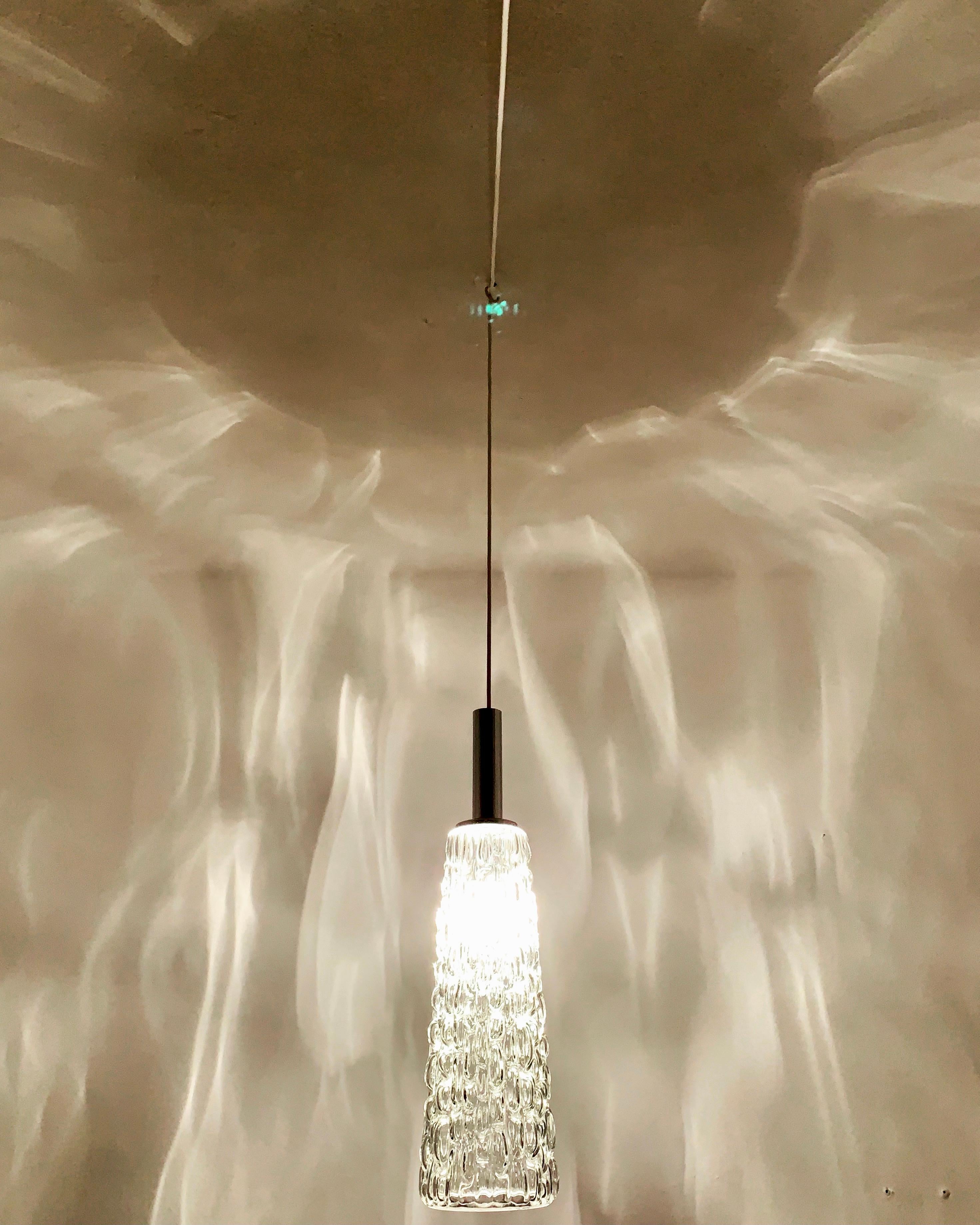 Set of 4 large crystal glass pendant lamps For Sale 5