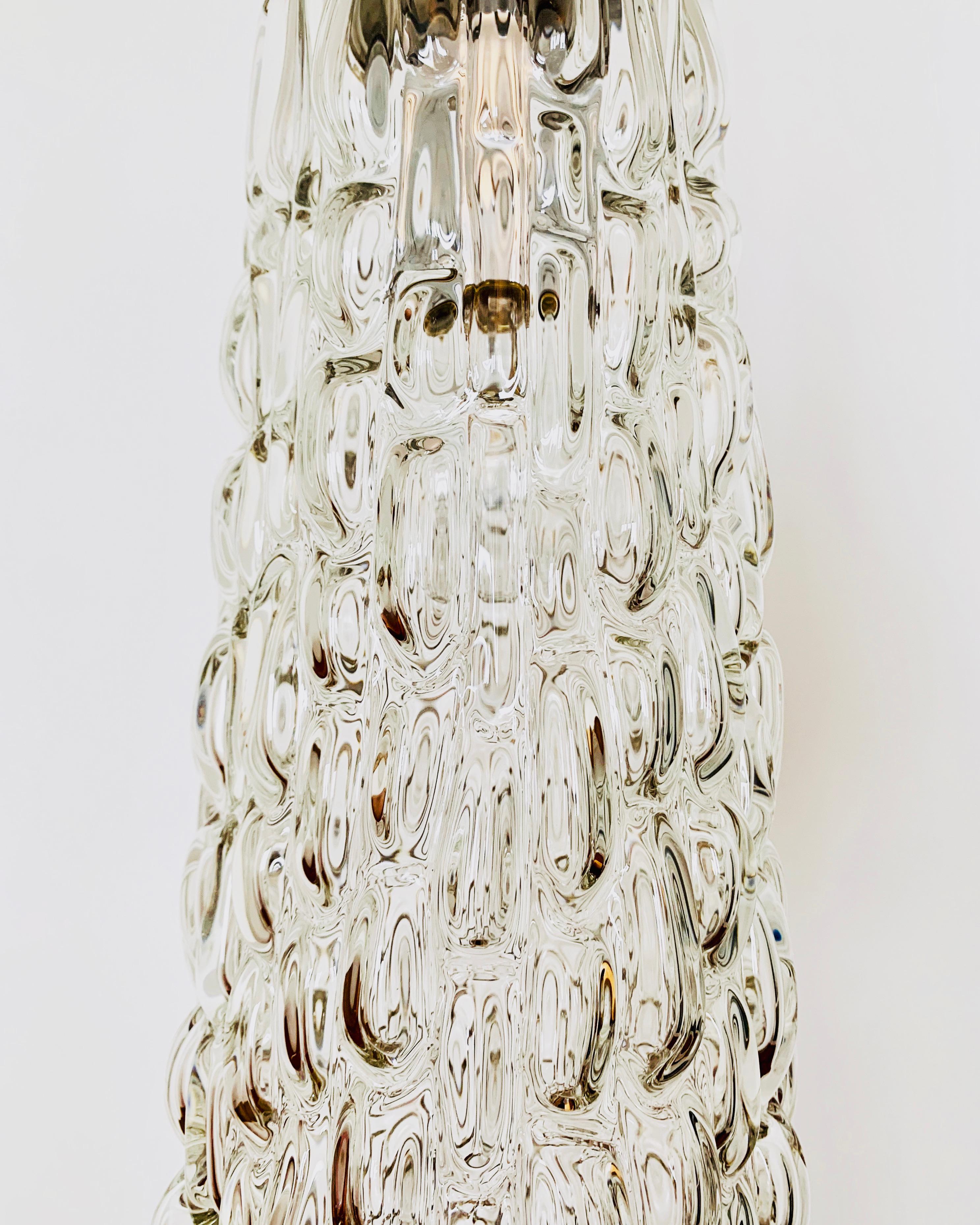 Set of 4 large crystal glass pendant lamps For Sale 1