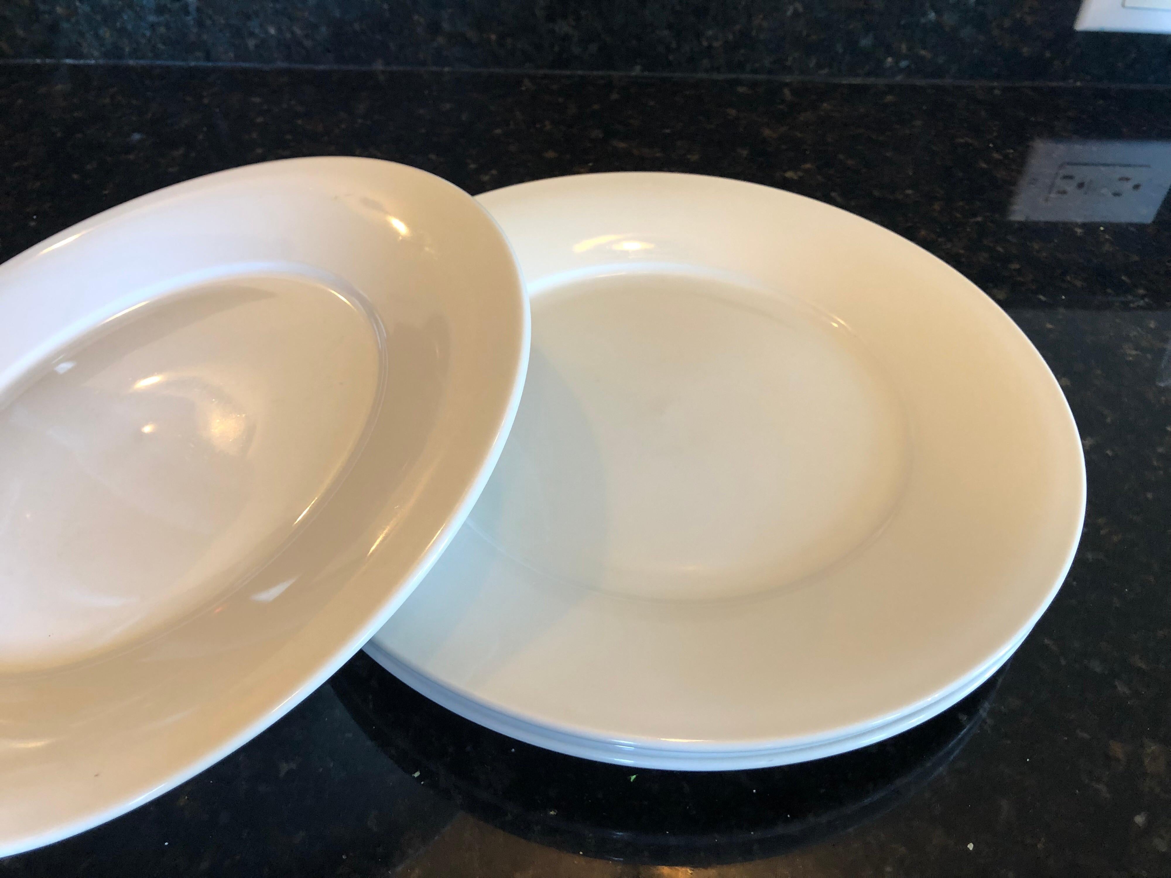 European Set of '4' Large French Porcelain Dinner Plates