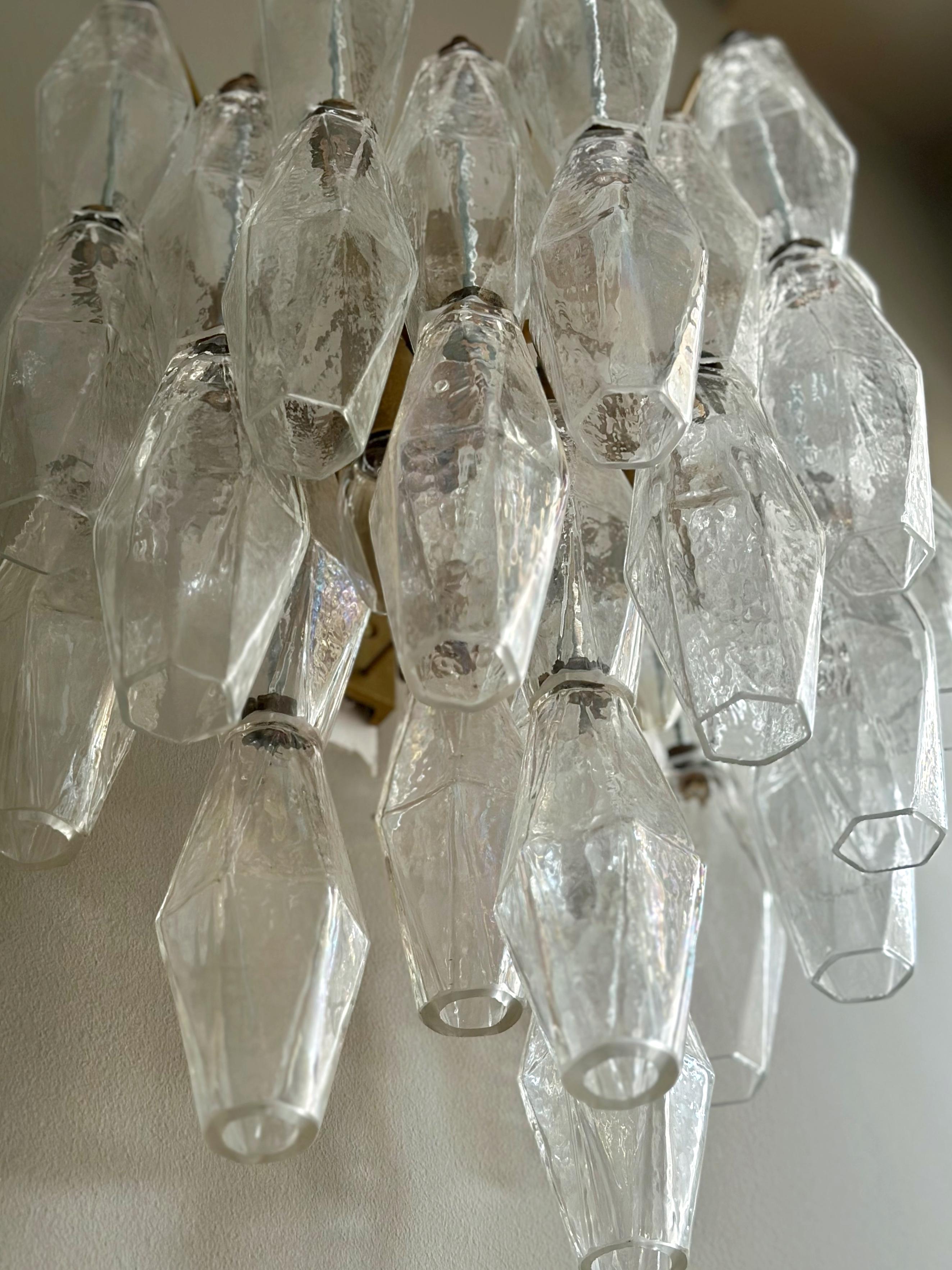 Italian Set of 4 Large Murano Wall Sconces in the style of Carlo Scarpa For Sale