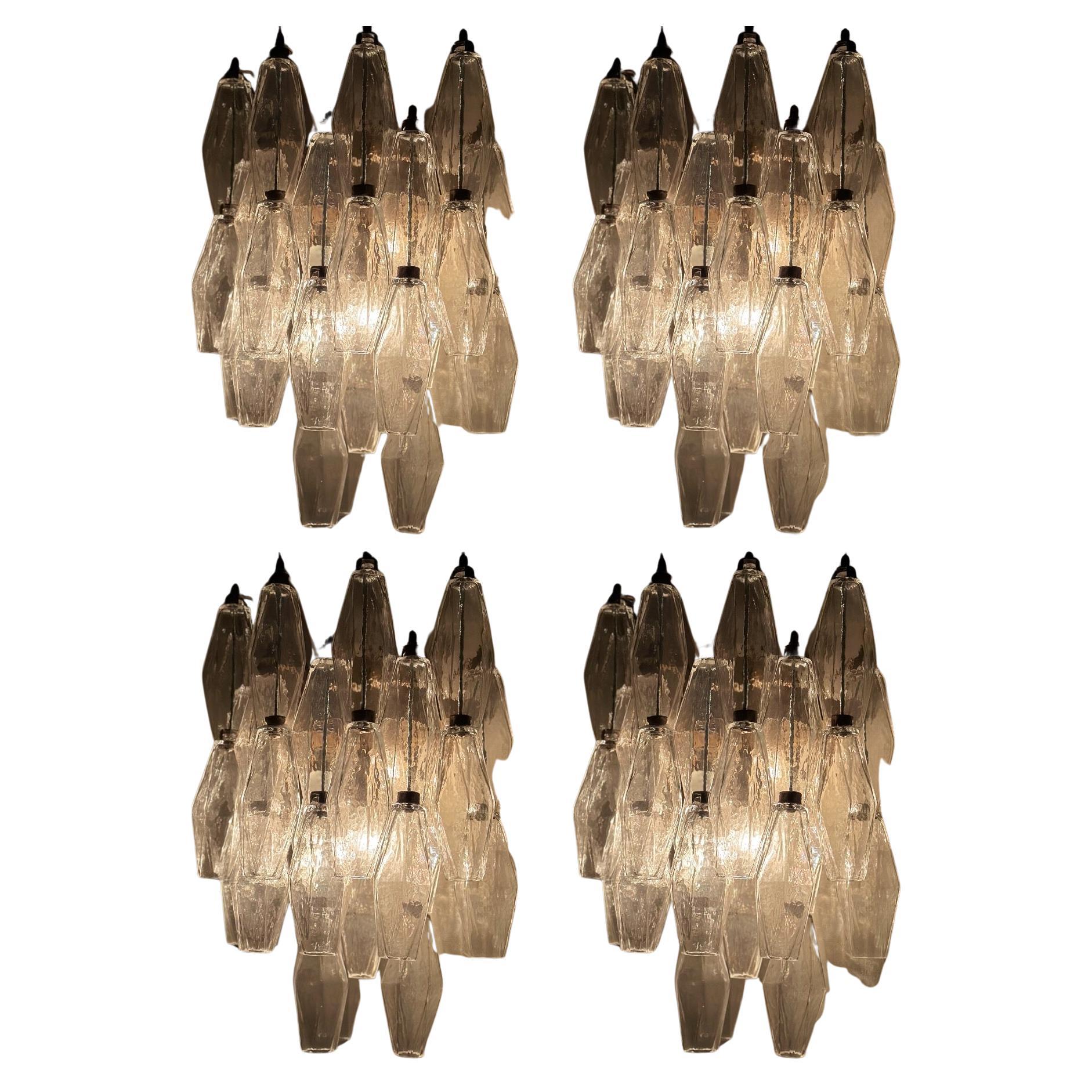 Set of 4 Large Murano Wall Sconces in the style of Carlo Scarpa For Sale