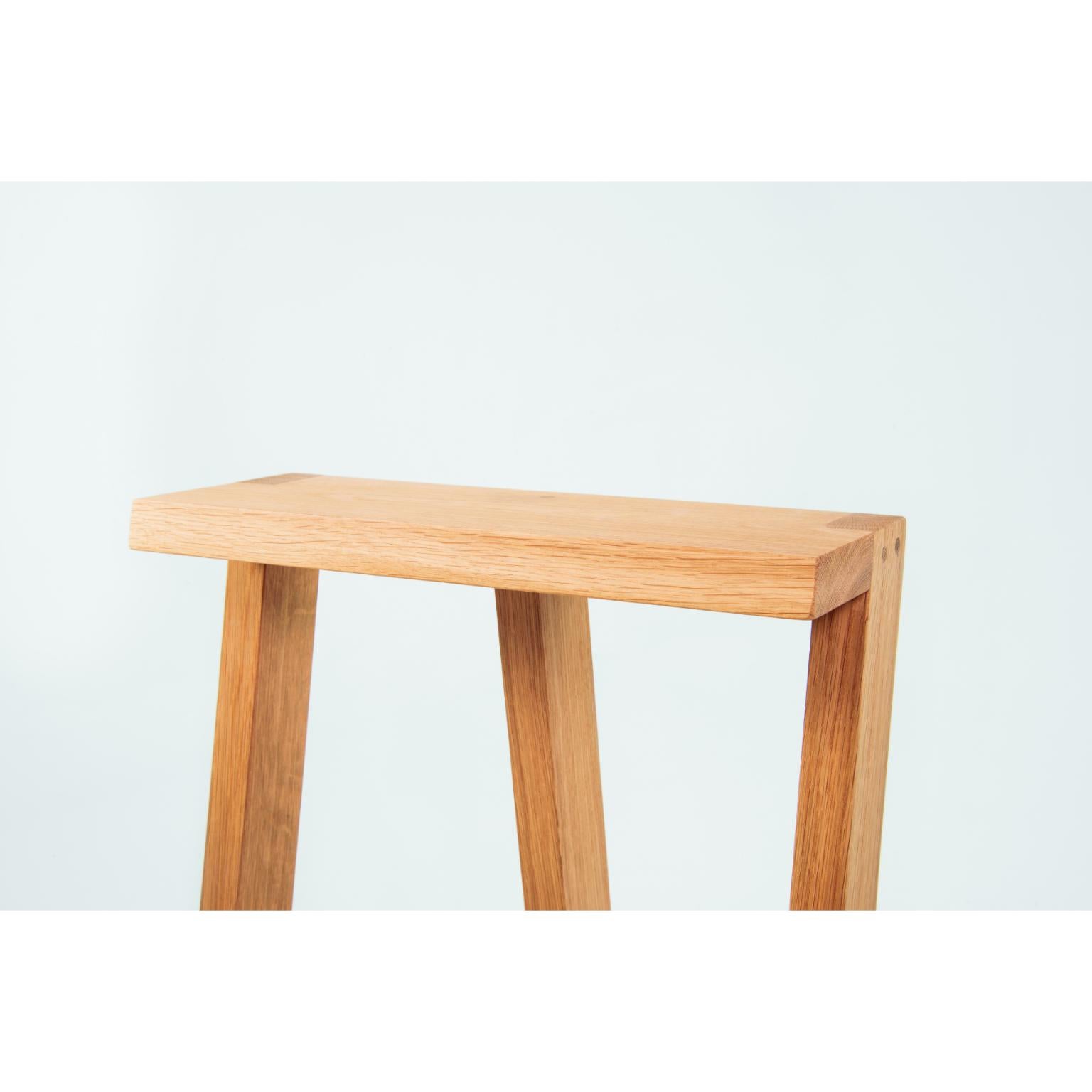 Belgian Set of 4 Large Pausa Oak Stool by Pierre-Emmanuel Vandeputte For Sale