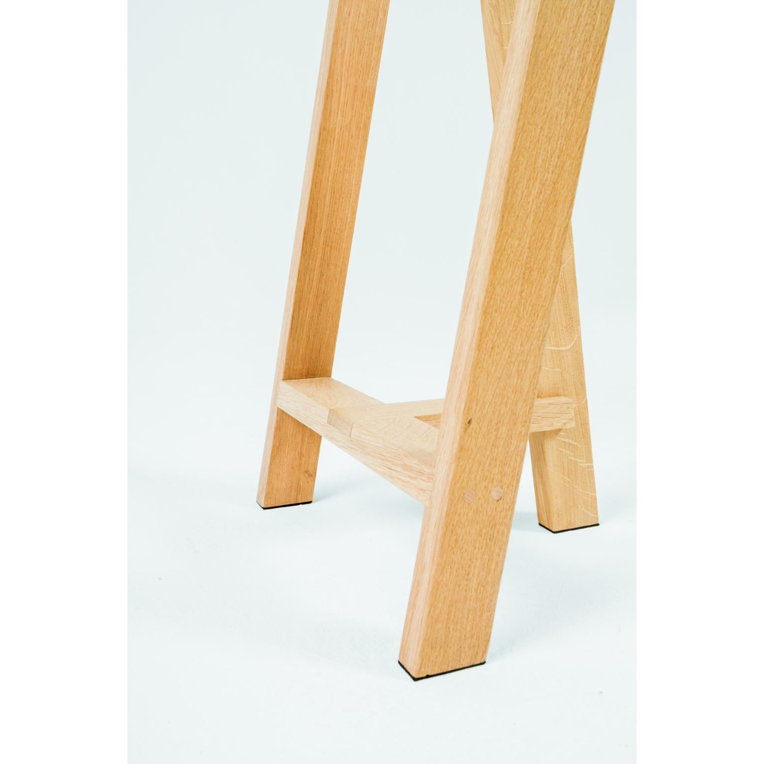 Set of 4 Large Pausa Oak Stool by Pierre-Emmanuel Vandeputte In New Condition In Geneve, CH