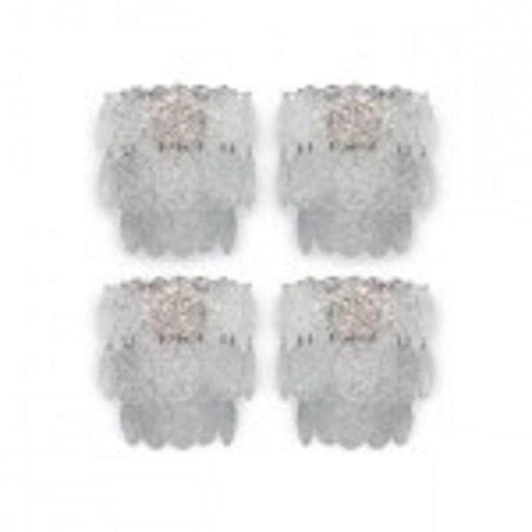 Fait main Ensemble de 4 grandes appliques murales en verre Venini, Italie, années 1960 en vente